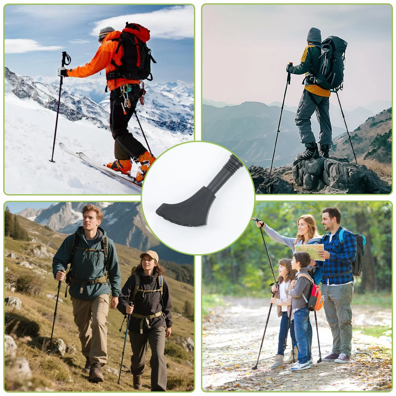 Gommini Bastoncini Trekking 8 Pezzi Gomma Universali Nordic Walking