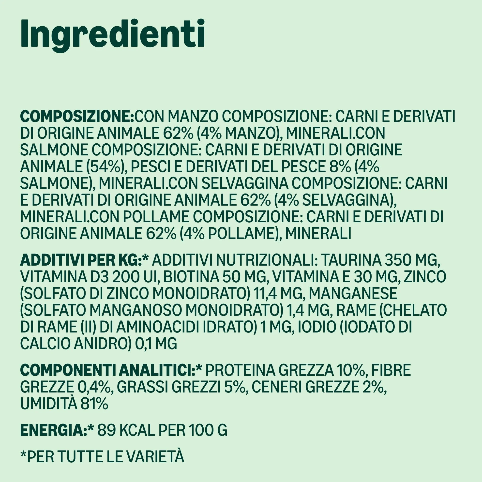 Cibo Umido per Gatti Paté Assortiti 100g Confezione da 32