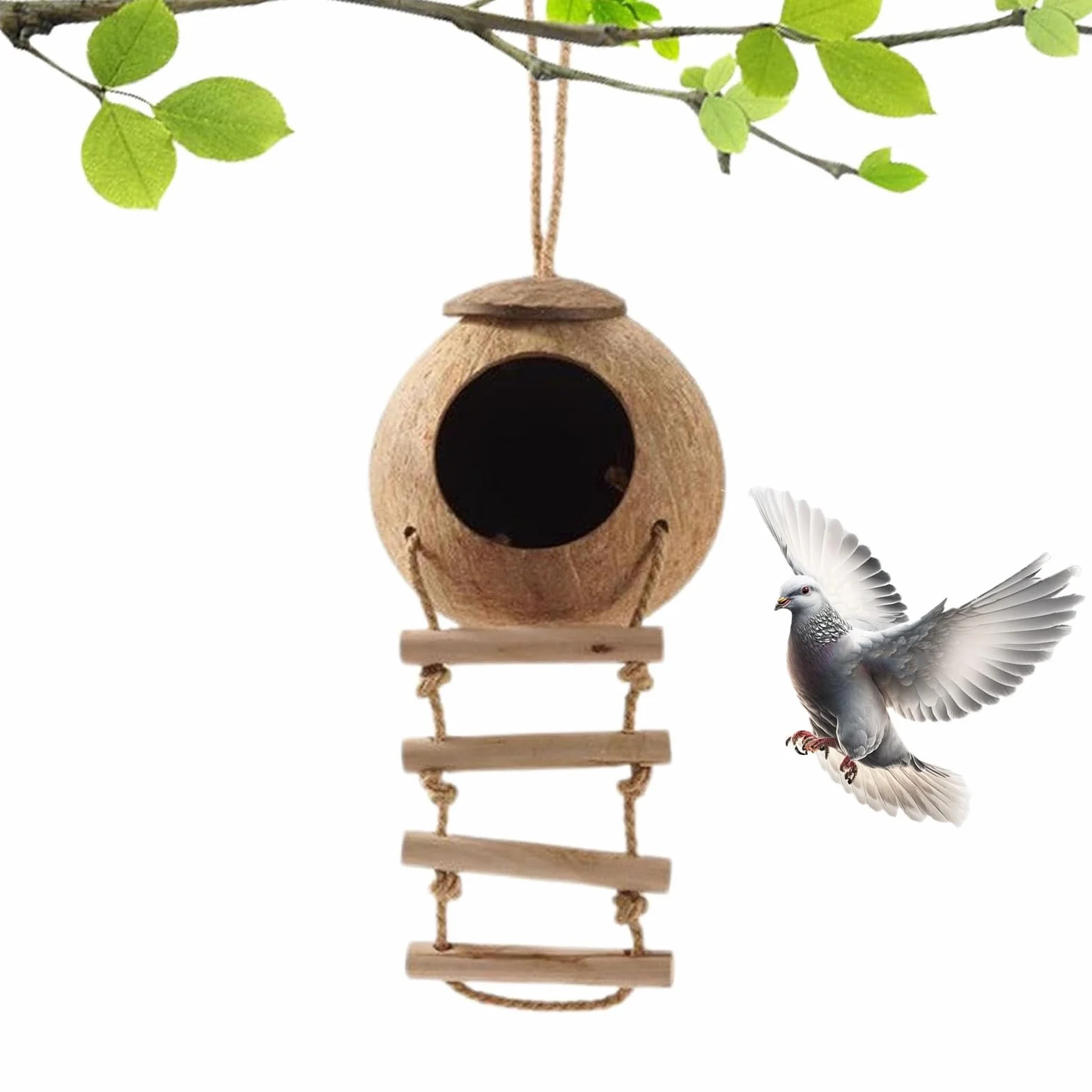 Nido di Cocco per Uccelli Decorativo Resistente Alle Intemperie per Piccoli Uccelli Rettili