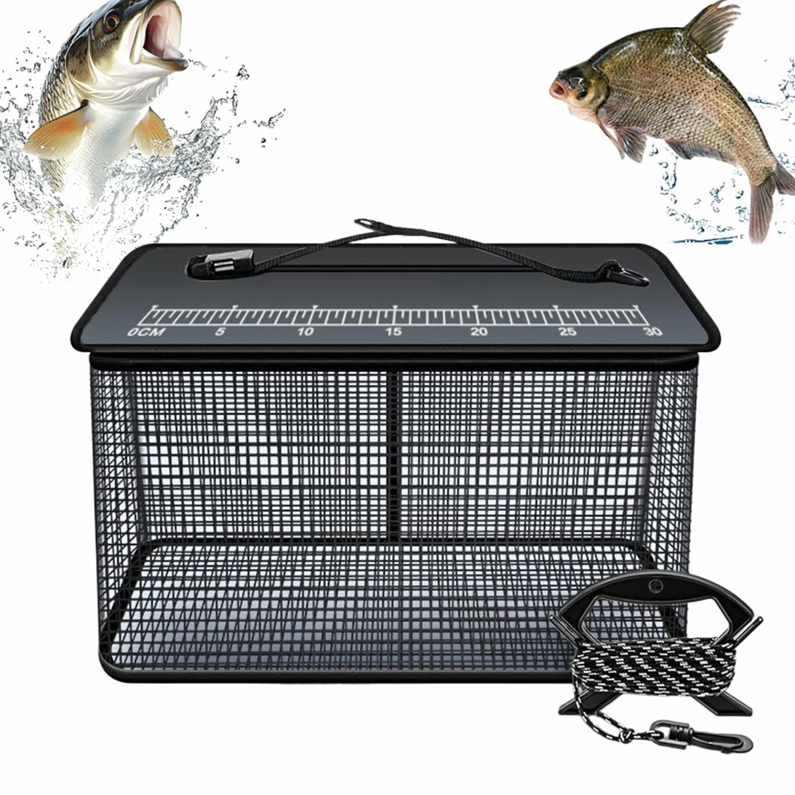 Genérico Cesto di lingua di pesce pieghevole: cestino pieghevole con superficie riflettente, grande capacità per vivo, lumache, granchi | cestino all'aperto veloce e veloce
