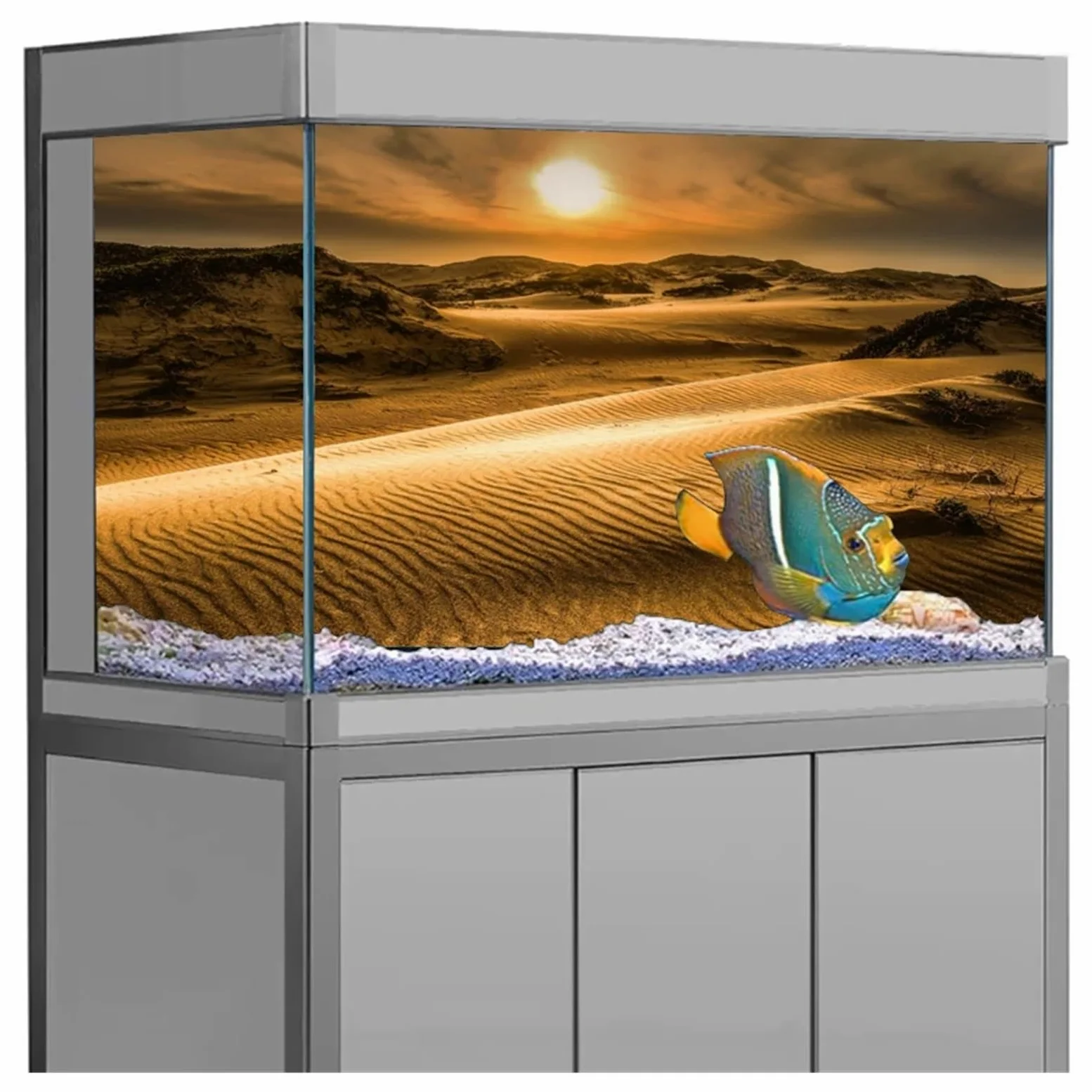Sfondo Adesivo for Acquario, Sfondo Poster, Decorazione for Acquario nel Deserto, Carta da Parati autoadesiva(50x80cm)