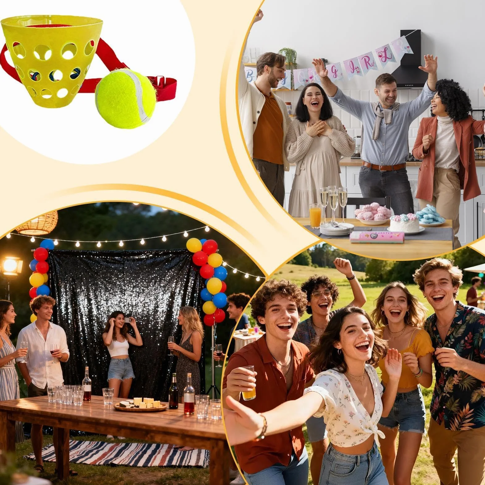 Gioco di palline oscillanti Swing Ball Set per famiglia feste all'aperto