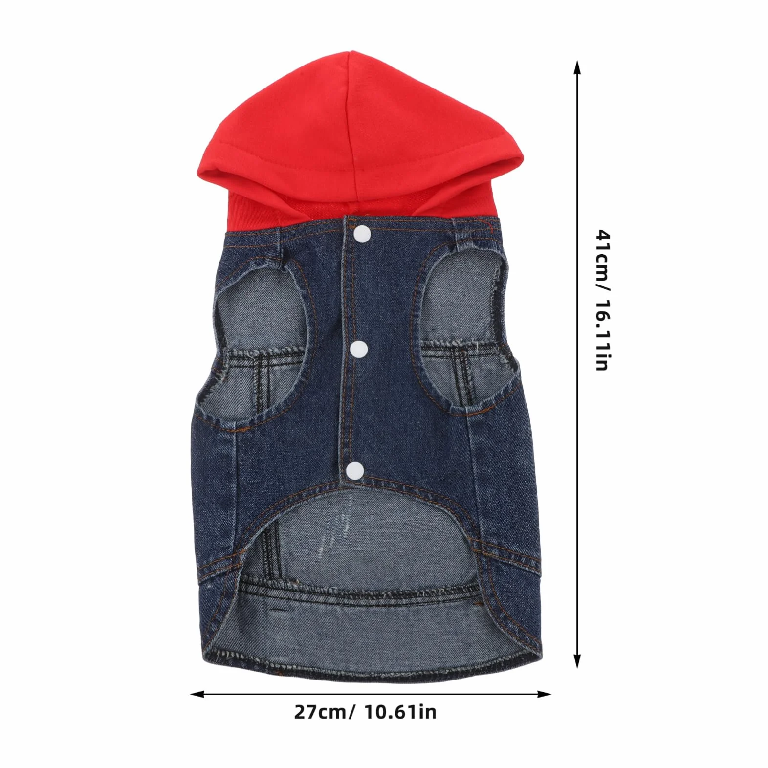Happyyami Gilet per Animali Domestici Cappotto Cane Giacca di Jeans Rosso