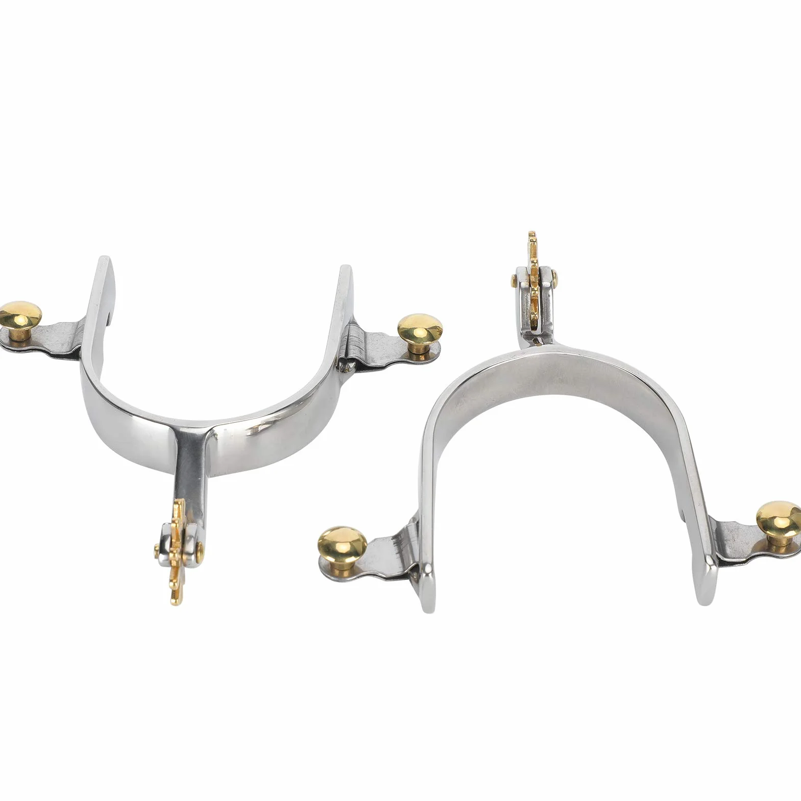 Robusti Speroni di Cavallo in Acciaio Inossidabile, Americani Spri da Cowboy, Progettati per Durata, Comodo Pulsante di Swing in Ottone, Design Elegante e Versatile, Stivali da Equitazione Unisex