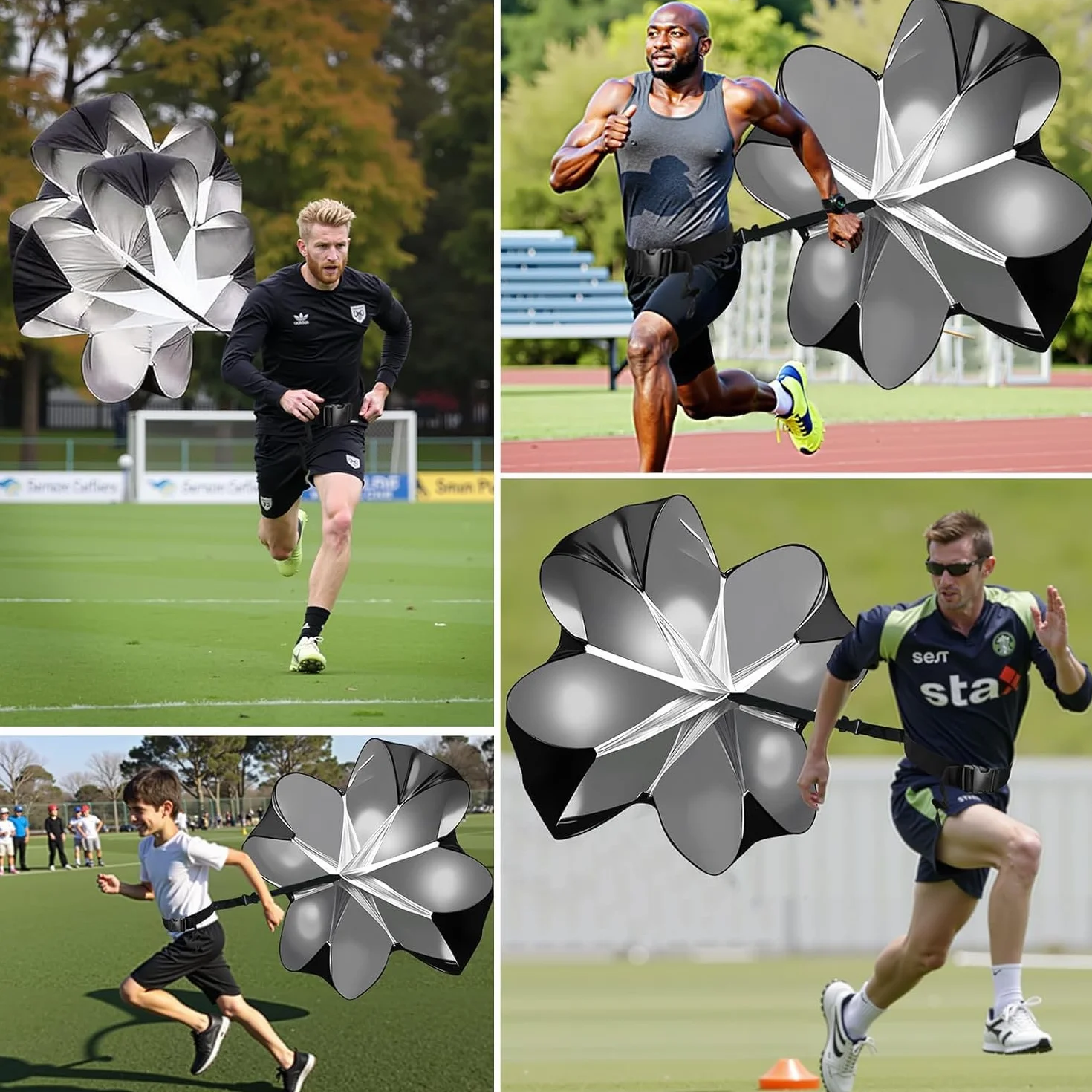 Paracadute da 56 pollici per allenamento velocità sprint corsa calcio rugby