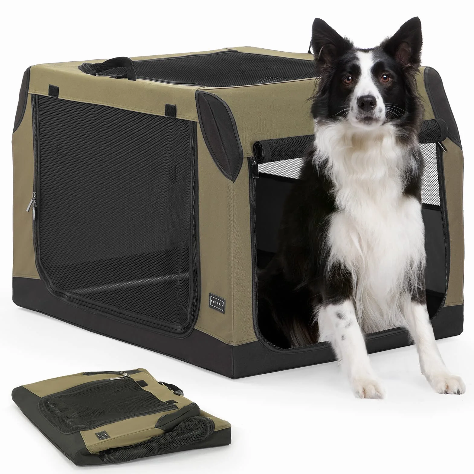 Petsfit Grande cassa per cani per auto custodia portatile da viaggio, leggera per uso interno per cani di taglia media o grande (L: 91 cm x 60 cm x 58 cm)