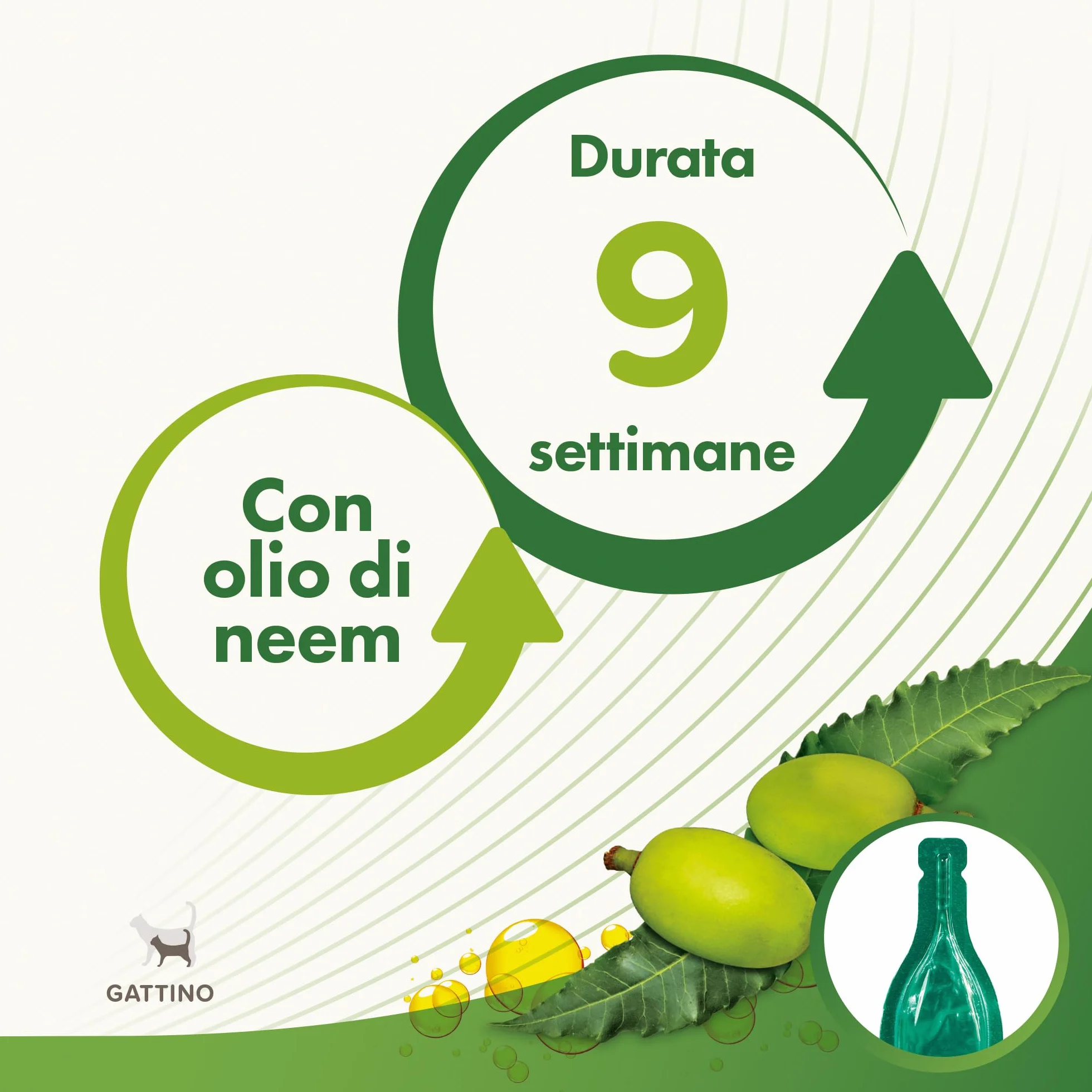Beaphar Protezione Naturale Spot-On Scudo per Gattino, Olio di Neem e Piretro Vegetale, 3 Pipette 2 ml