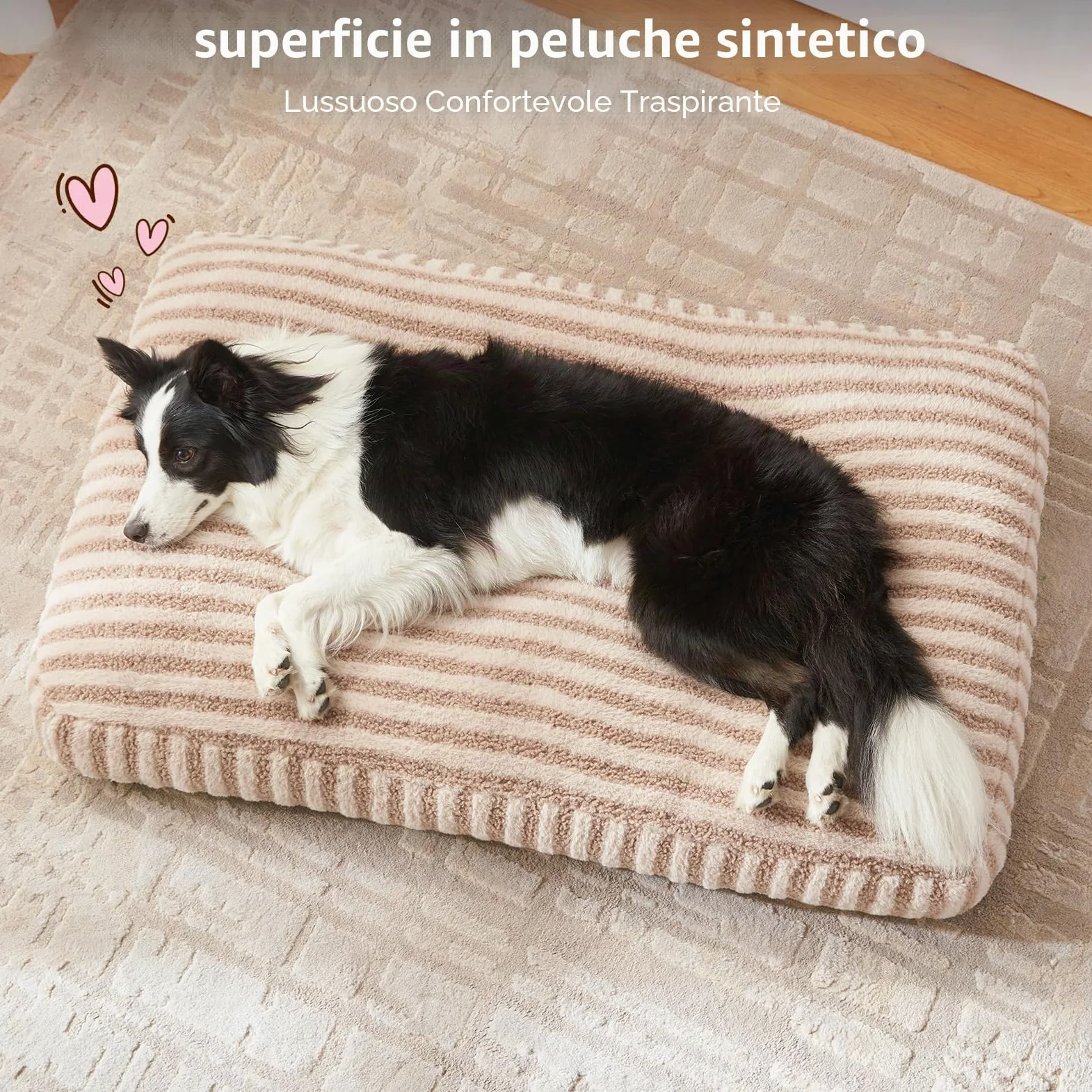 Pawk Cuccia Cane Interno, Cuscino per Cani Taglia Grande, Cuscino Cane Sfoderabile e Lavabile, Cuccia per Cani Soffice Traspirante Antiscivolo, 89x58x10cm