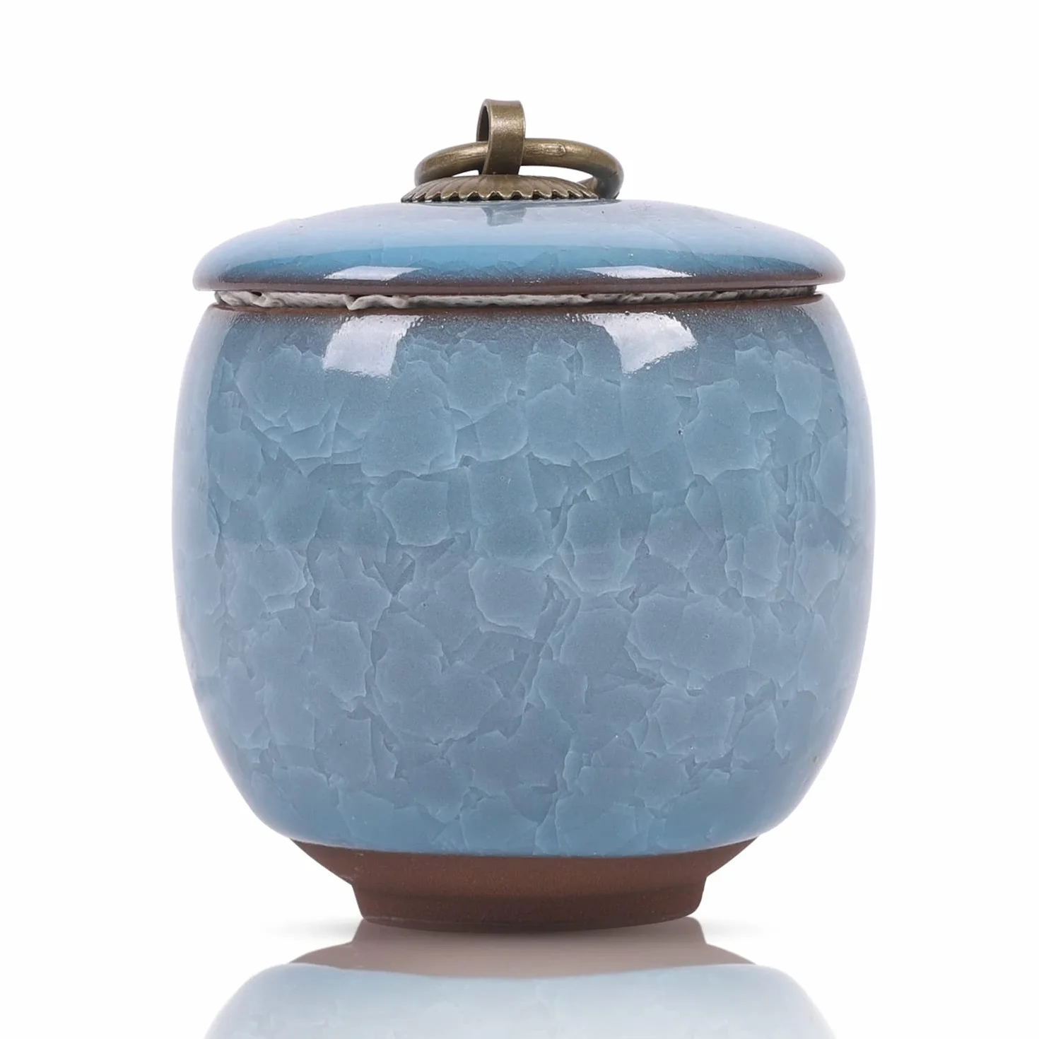 Youdear Service Piccola Urna in Ceramica per Ceneri Umane e Animali Domestici - Blu, Cuore e Lettera, 6,5 cm, Fatta a Mano, Capacità 50 cm3