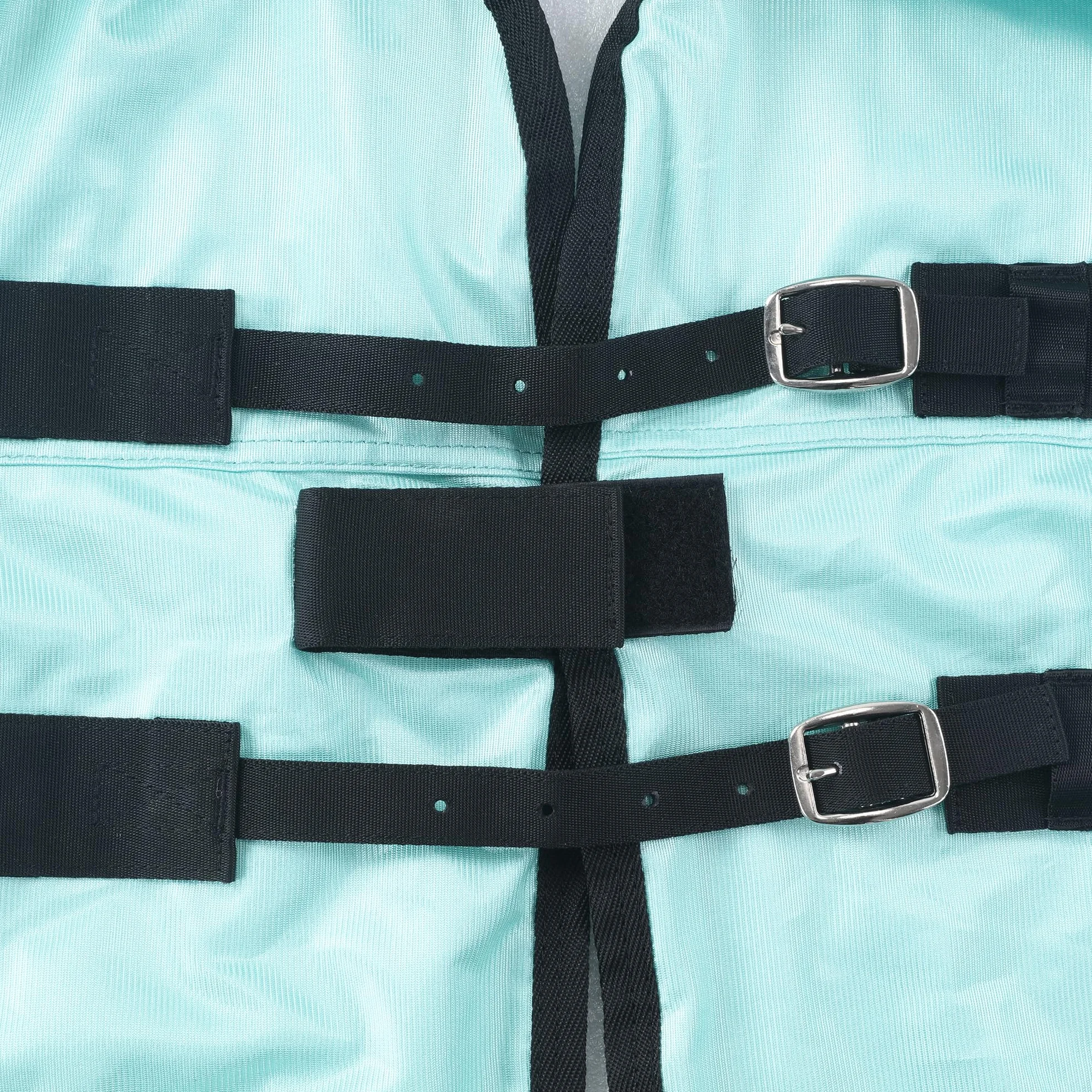 Coperta anti-insetti per cavalli, coperta estiva traspirante con protezione UV e antigraffio, con chiusura pettorale regolabile, tracolla a croce e lacci per le gambe Verde 120 cm