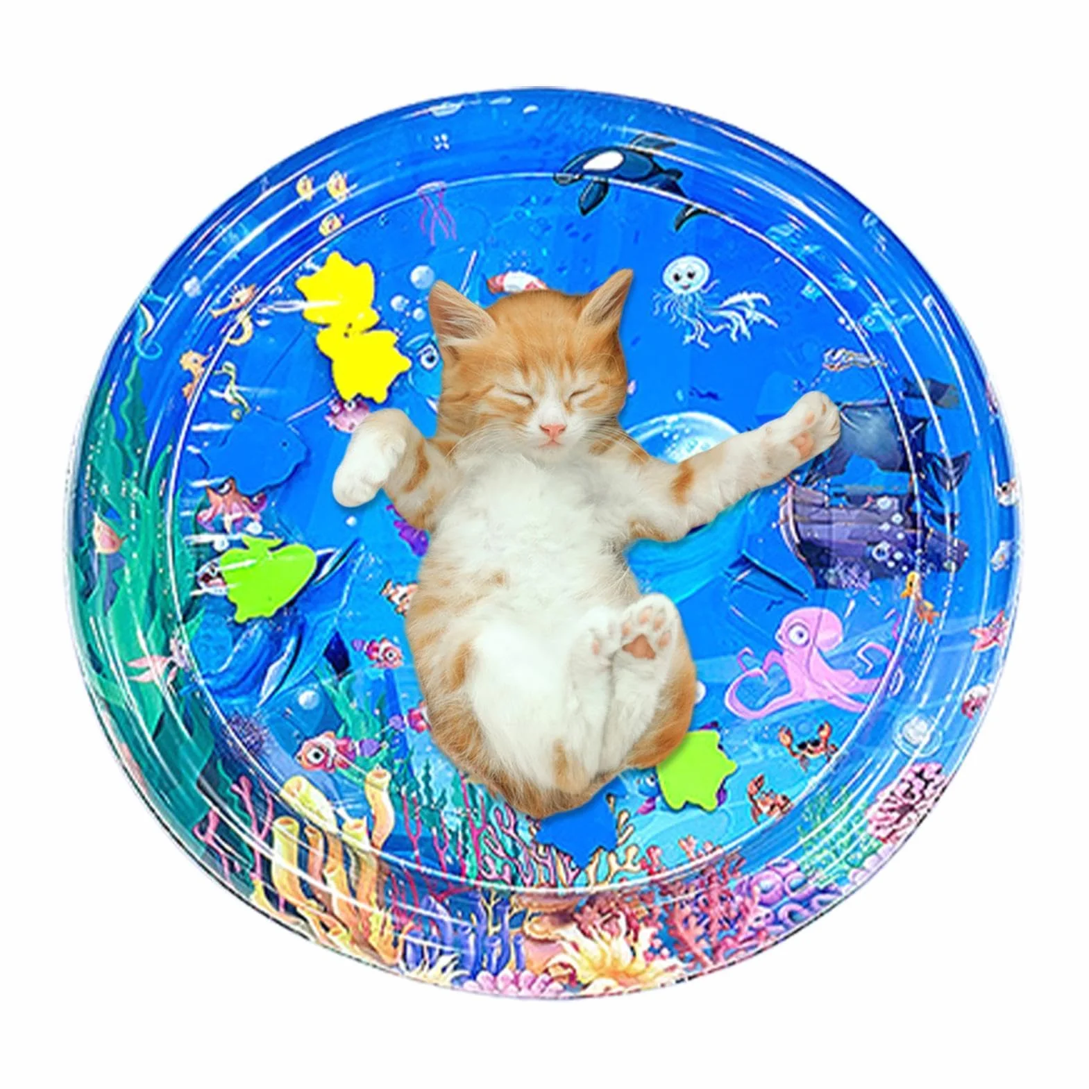 65cm Tappetino Sensoriale Per L'acqua Per Gatti, Tappetino Sensoriale Ad Acqua Per Gatti, Tappetino Rinfrescante Per Gatti Da Interni, Tappetino Da Gioco Con Sensore 'acqua Ispessito