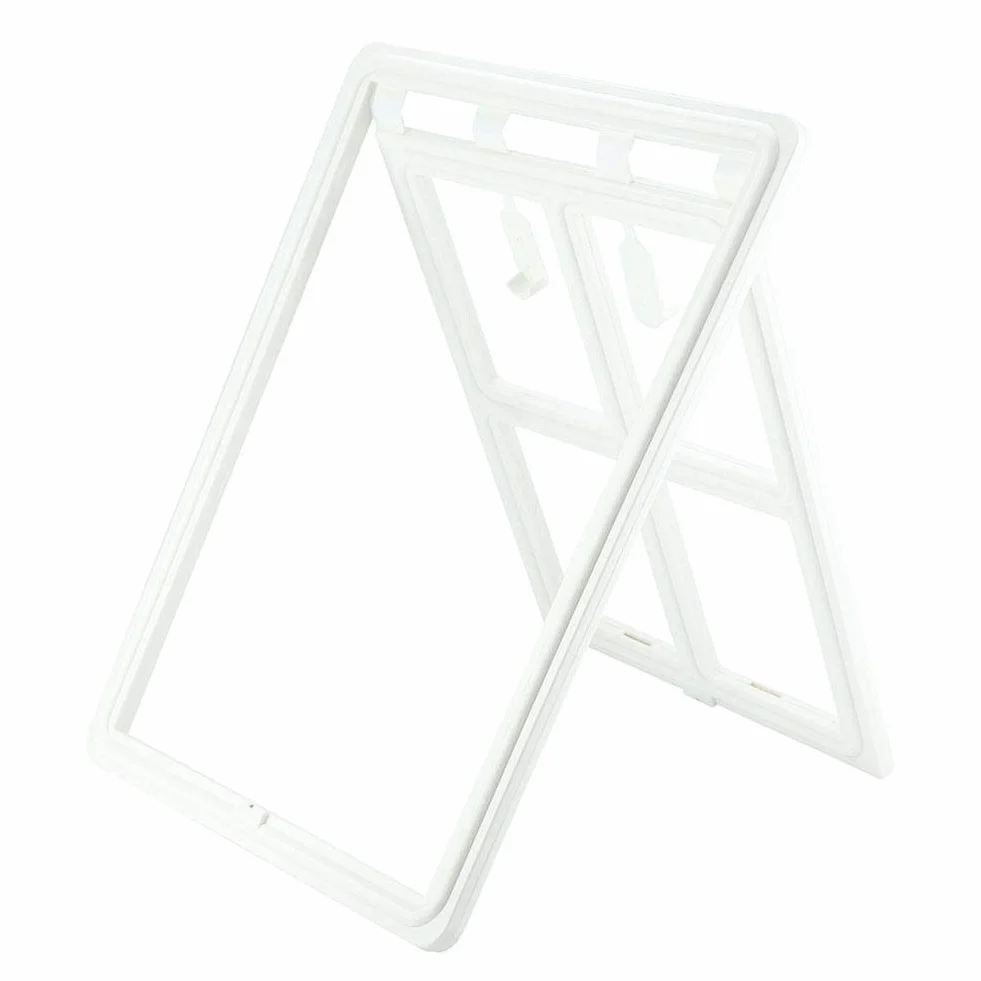 Porta per cani e animali domestici in plastica con chiusura magnetica per finestra cancello XL bianco