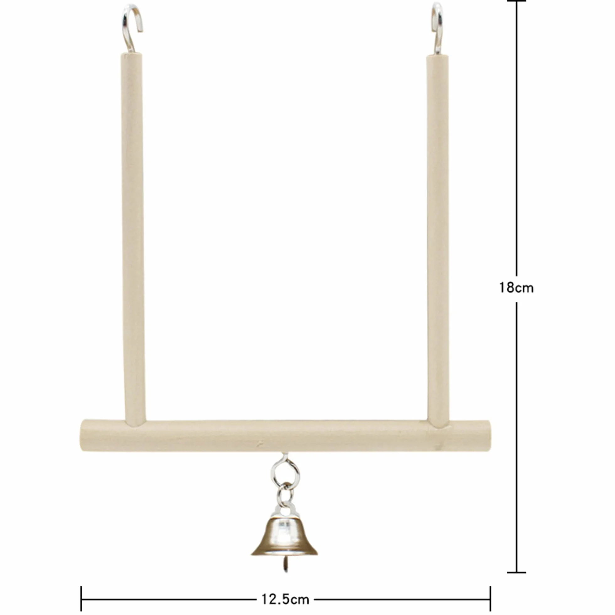 Giocattoli Per Uccelli Altalene In Legno Massello Naturale Con Campana Per Gabbie Accessori