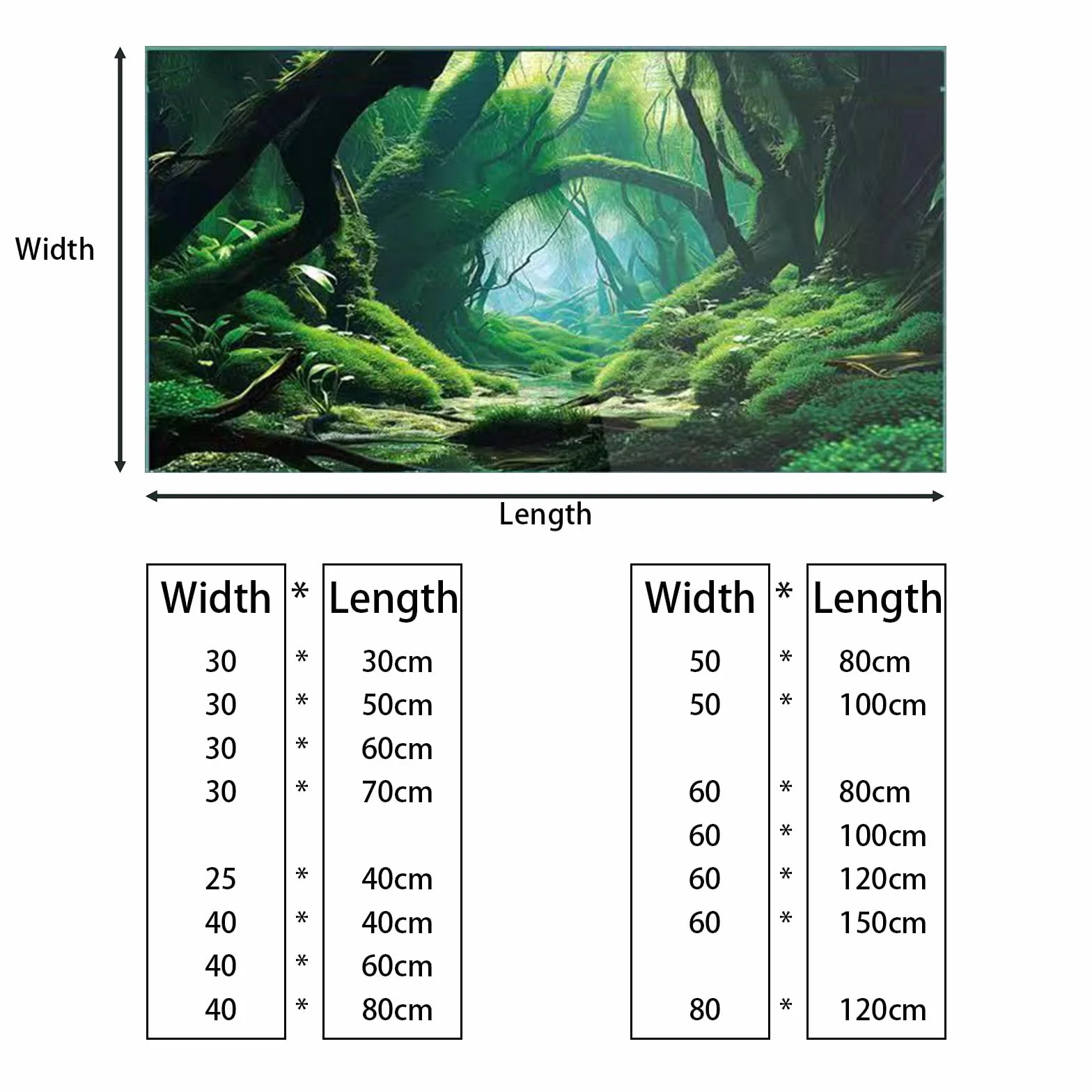 Sfondo naturale per acquario, sfondo per acquario, adesivi per acquario boutique, 30 cm, 40 cm, 50 cm, 60 cm, 80 cm (grotta-4, 30 * 70 cm)