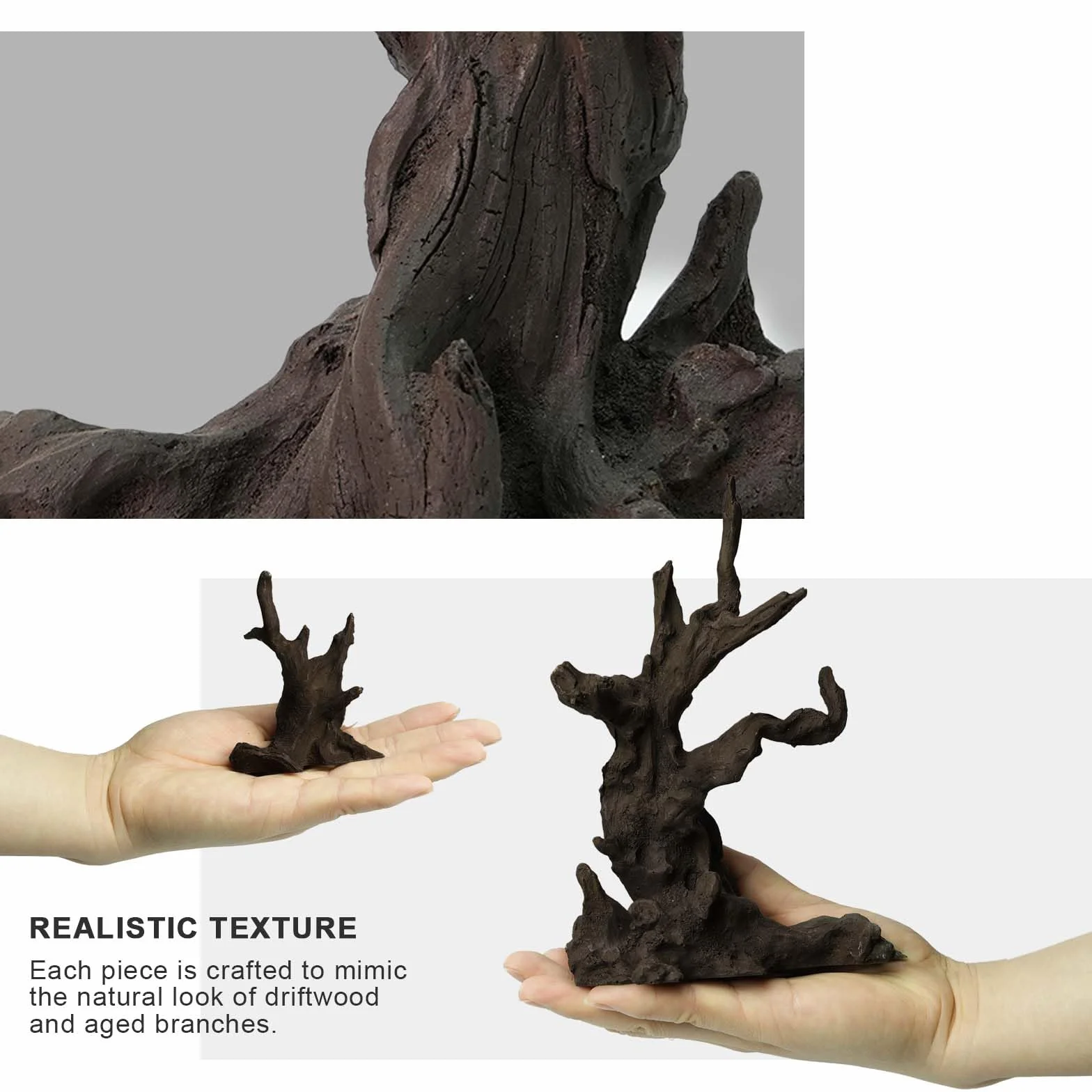 FZONE Legno Galleggiante in Resina per Acquario, Ornamento ad Albero Piccolo per Aquascaping in Acqua Dolce e Nano Acquari