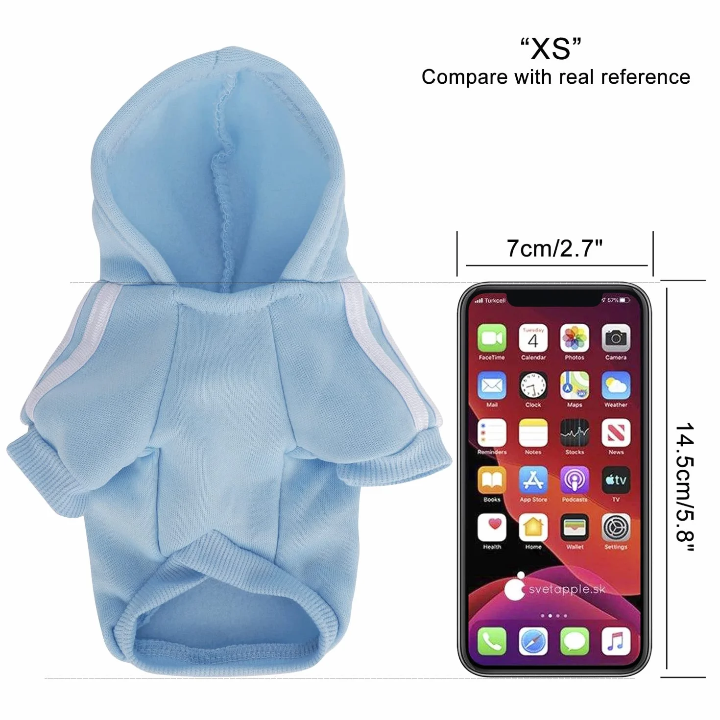 QiCheng&LYS Felpa per Cani Piccola Taglia Maglioncino Cappotto Caldo Animale Domestico Blu XS