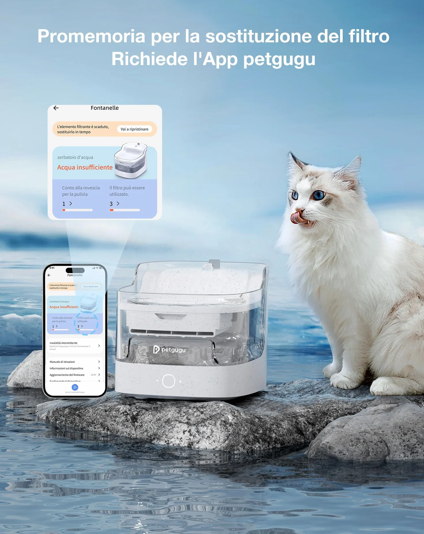 PETGUGU Filtri di Ricambio Fontanella per Gatti PF1 e PF1L, 12 Filtro per Fontana per Gatti, 8-Strati Sistema di Filtrazione, Filtri per Fontanella Gatto per Acqua Pulita e Fresca