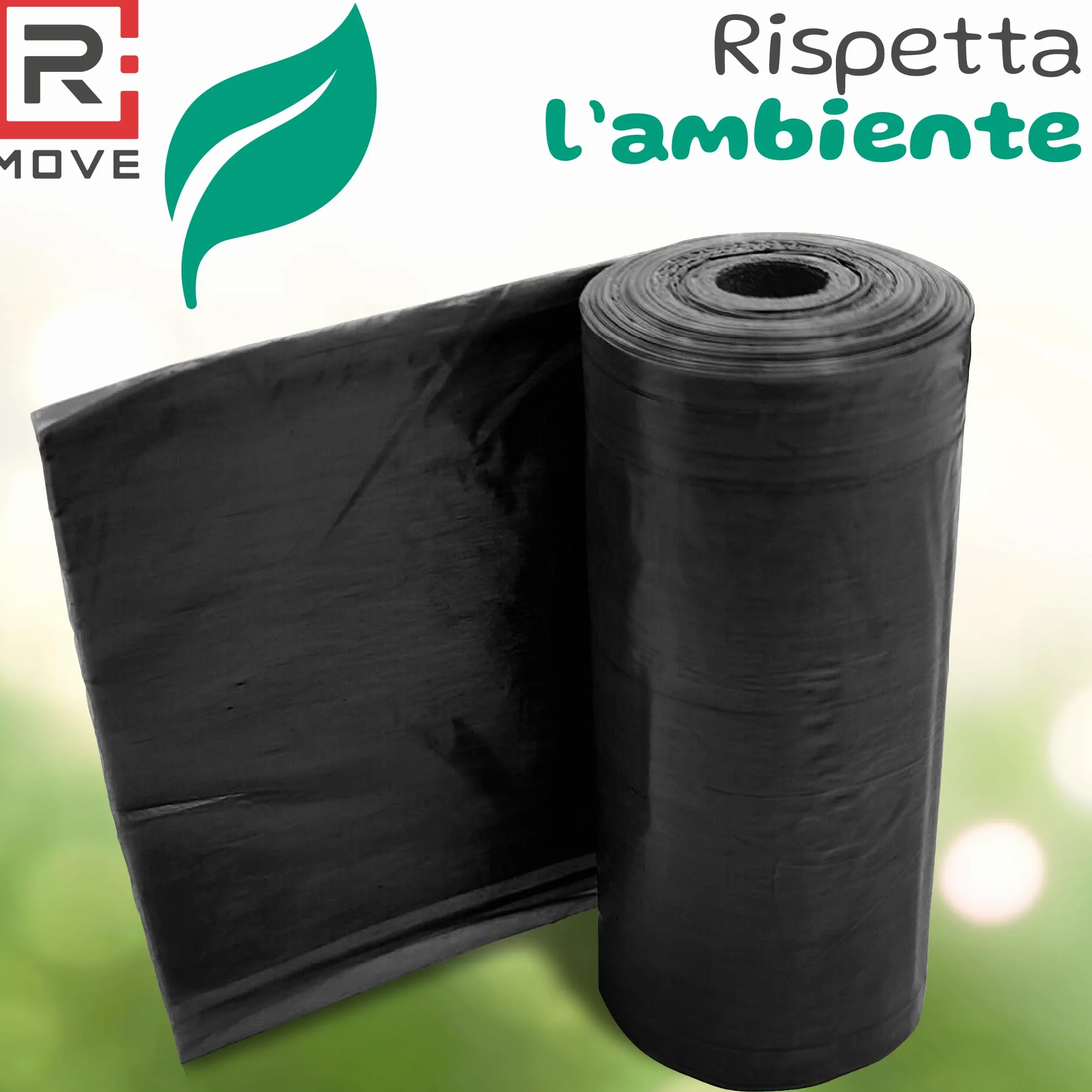 R MOVE Sacchetti Cane Cacca 810 pz (54 Rotoli) - Sacchettini Igienici per Cani, bustine per cani, dog poop bags resistenti antiforatura, 30x23 cm 2,5 Litri compatibili con tutti i porta rotoli