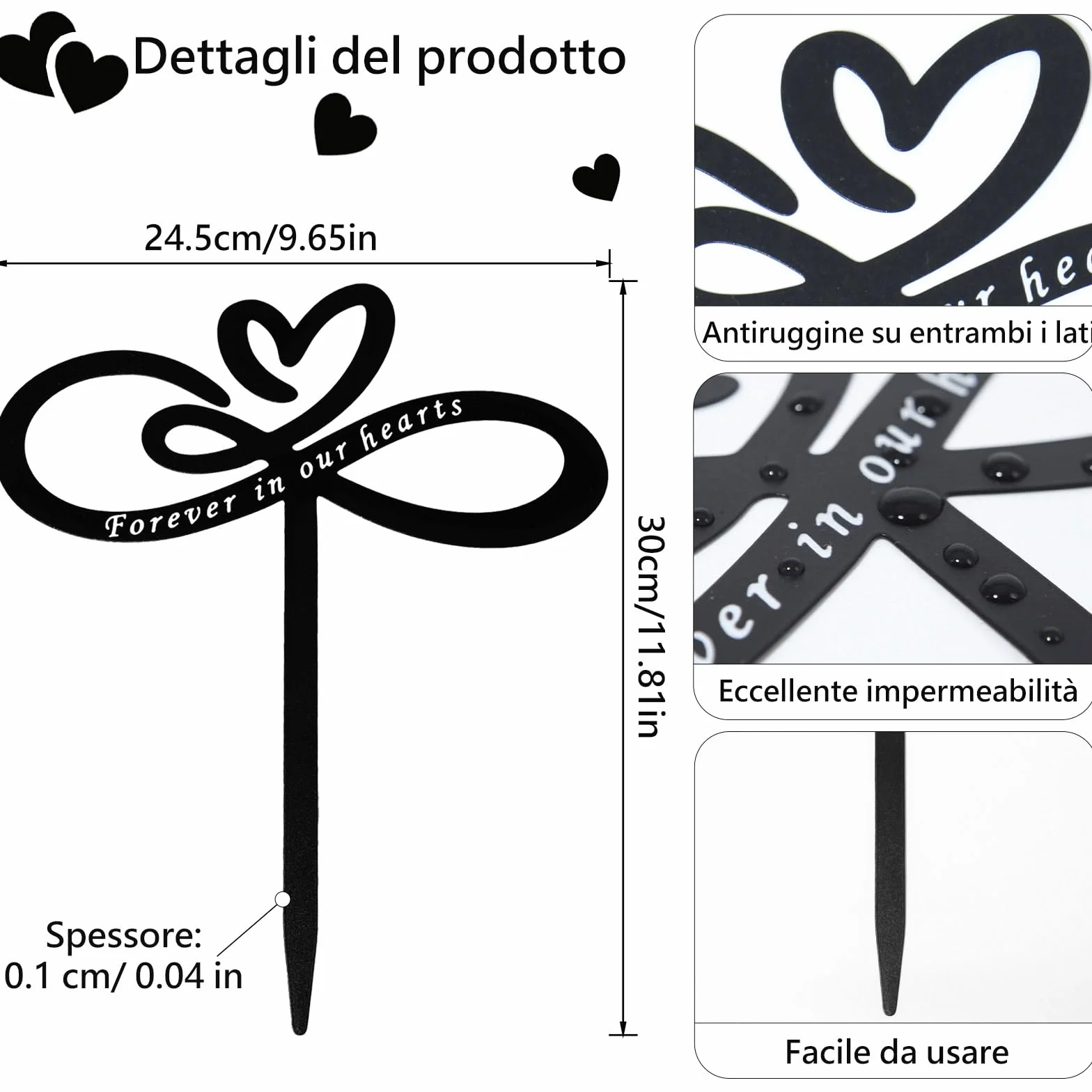 Targa Commemorativa Metallo Decorazione Funeraria per Cani Gatti Resistente alle Intemperie Segno Memoria Duraturo per Tomba Giardino Cortile Esterno Prato