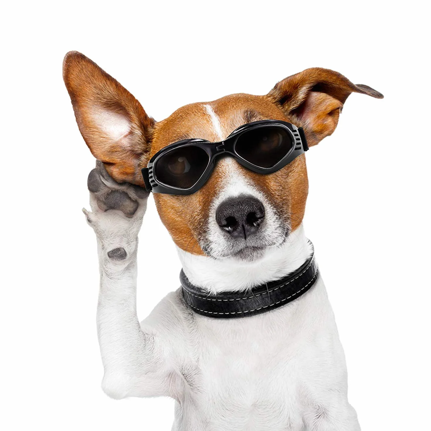 XUNKE Occhiali da Sole e protettivi per Cani di Piccoli Taglia, Anti UV, Impermeabili, Pieghevole Pet Dog Occhiali (Black)