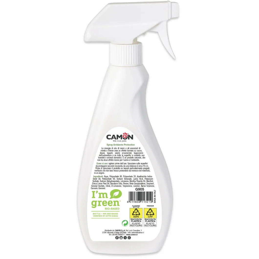 CAMON | Lozione Protezione Ambienti 500ml con Olio di Neem e Oli Essenziali, Repellente Insetti per Ambienti