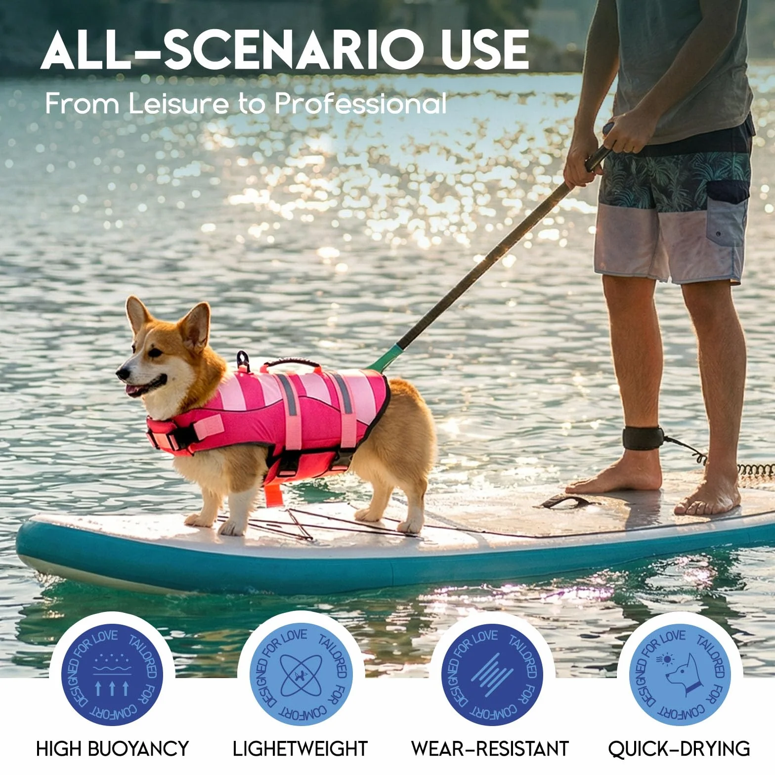 ASENKU Giubbotto Salvataggio per Cane Salvagente Taglia Piccola XS Galleggiante Alta Visibilità con Maniglia Sicurezza Acqua Spiaggia Barca