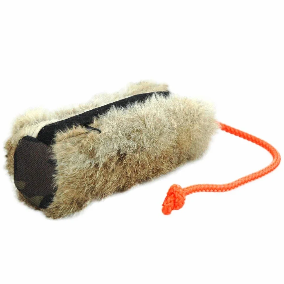 Firedog - Dummy per cibo con pelliccia di coniglio, con chiusura lampo, impermeabile e lavabile