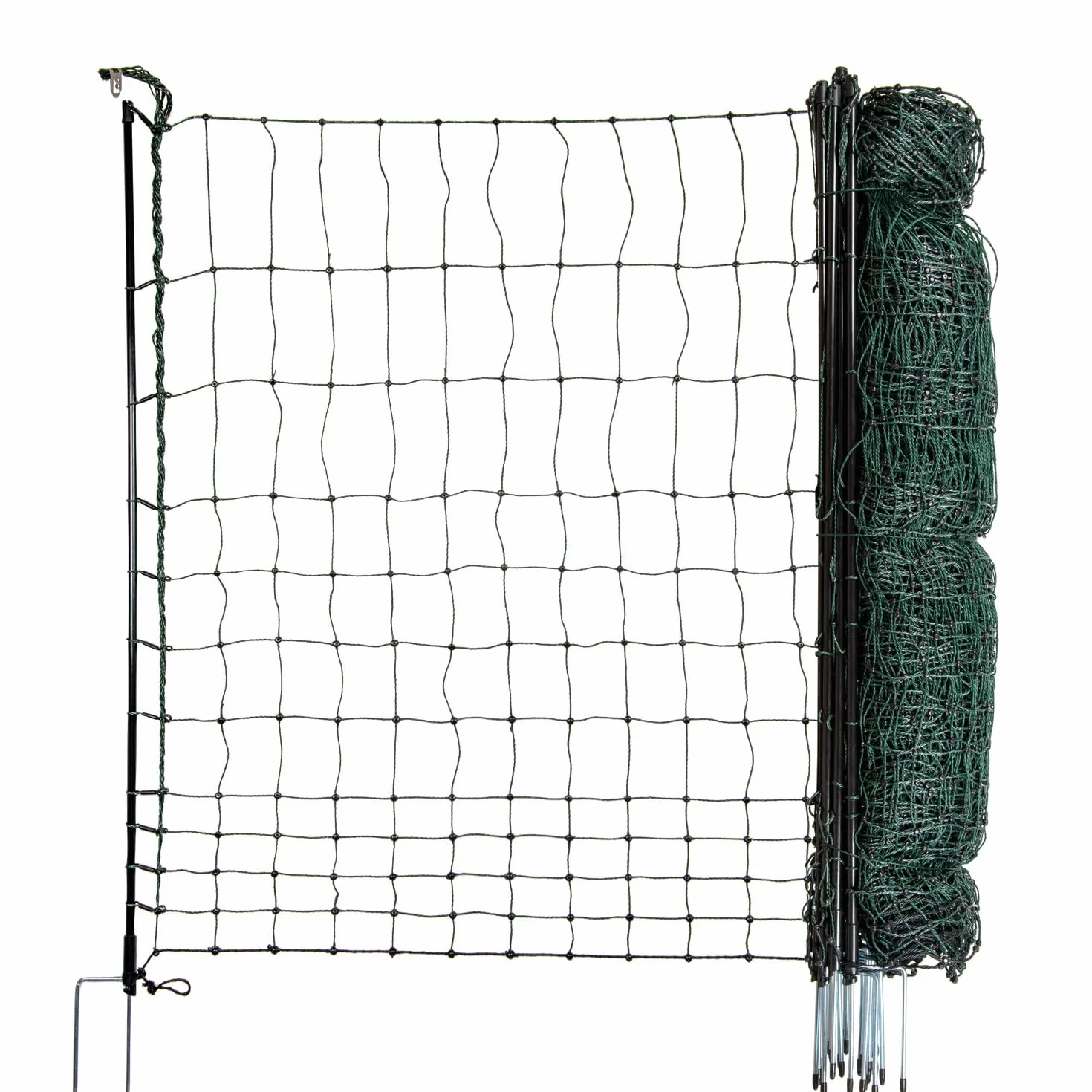 horizont Recinto per cani strongLine 110, 9 pali in fibra di vetro a doppia punta lunghi 25 m, alti 110 cm, tutto senza elettricità, recinto per cani da campeggio