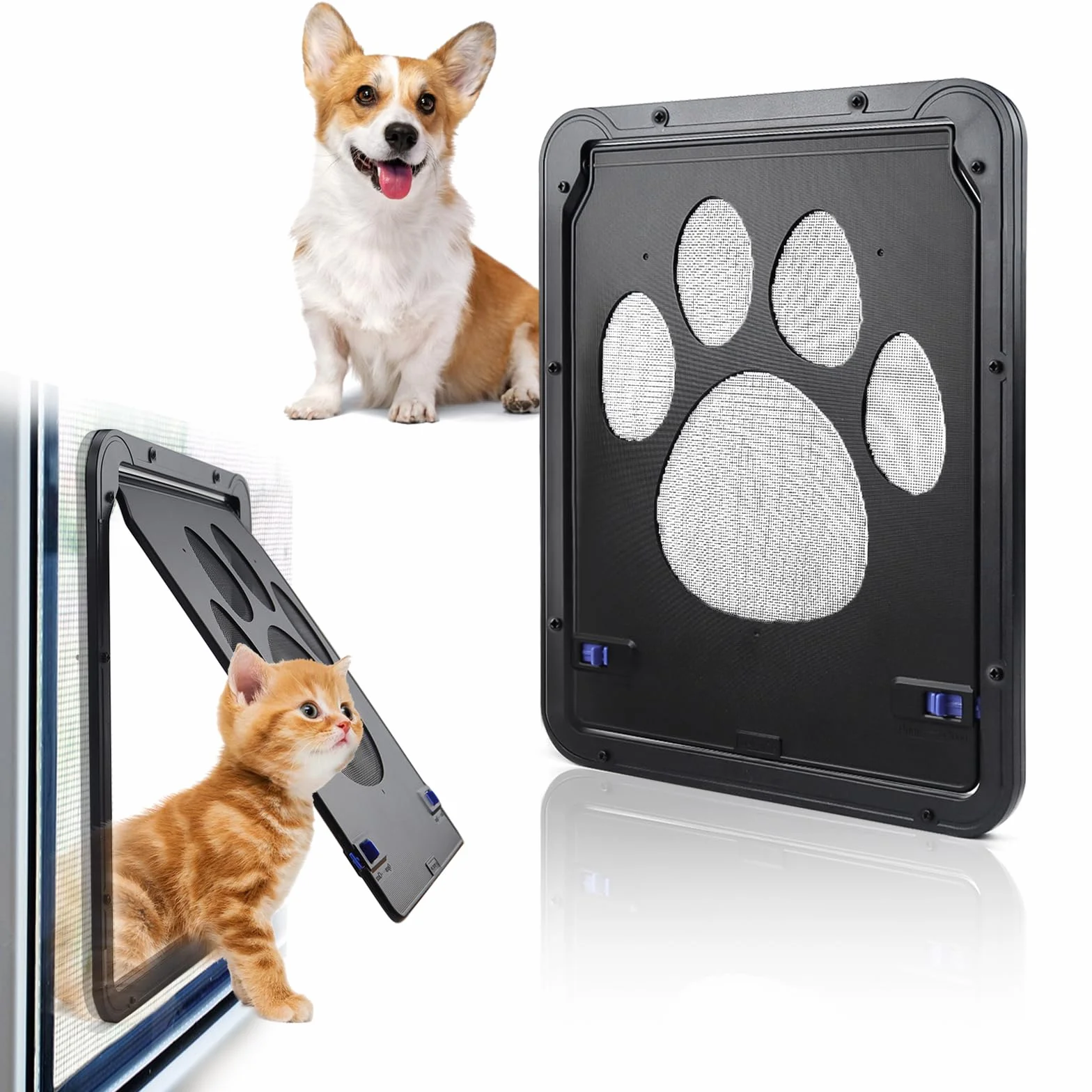Gattaiola Porta per Gatti 24 x 29 cm Sportello Basculante per Gatto Piccolo Cane