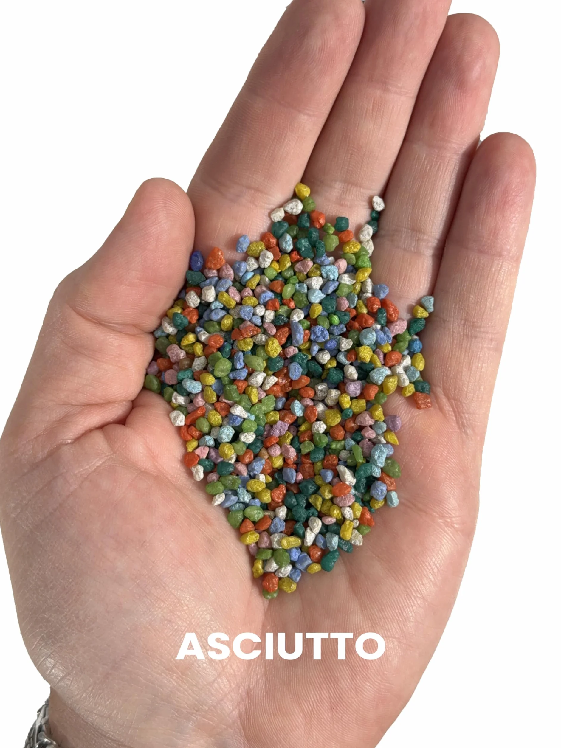 Ghiaia Decorativa Quarzo Ceramizzato Colorato per Vasi, Acquari e Terrari, 1 kg, Arlecchino