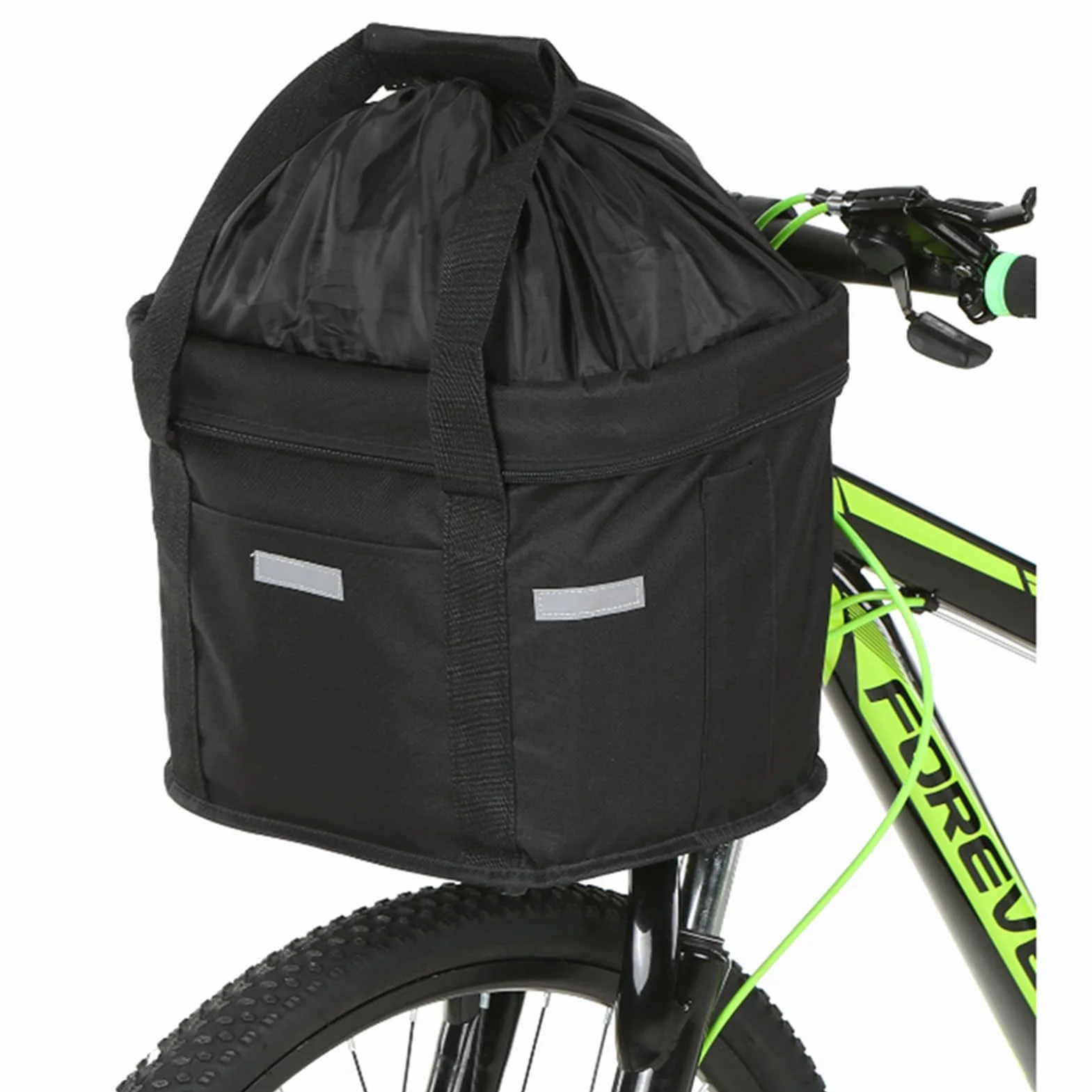 Cestino per Bici, Cestino Anteriore Bici Staccabile con Adattatore Manubrio, Cestino Multiuso da Bicicletta per Cani, Gatto, Ciclismo, Picnic, Shopping (Nero)