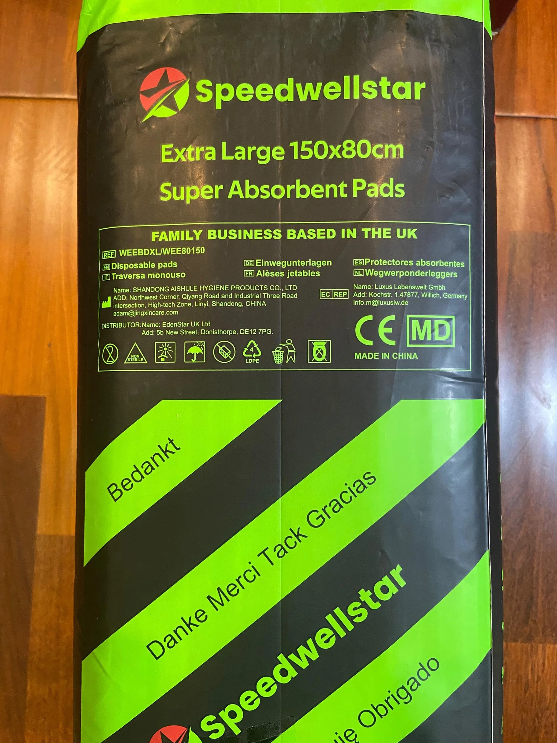 Speedwellstar Traverse per cani extra large 150x80 cm 2300 ml Grado veterinario confezione da 20