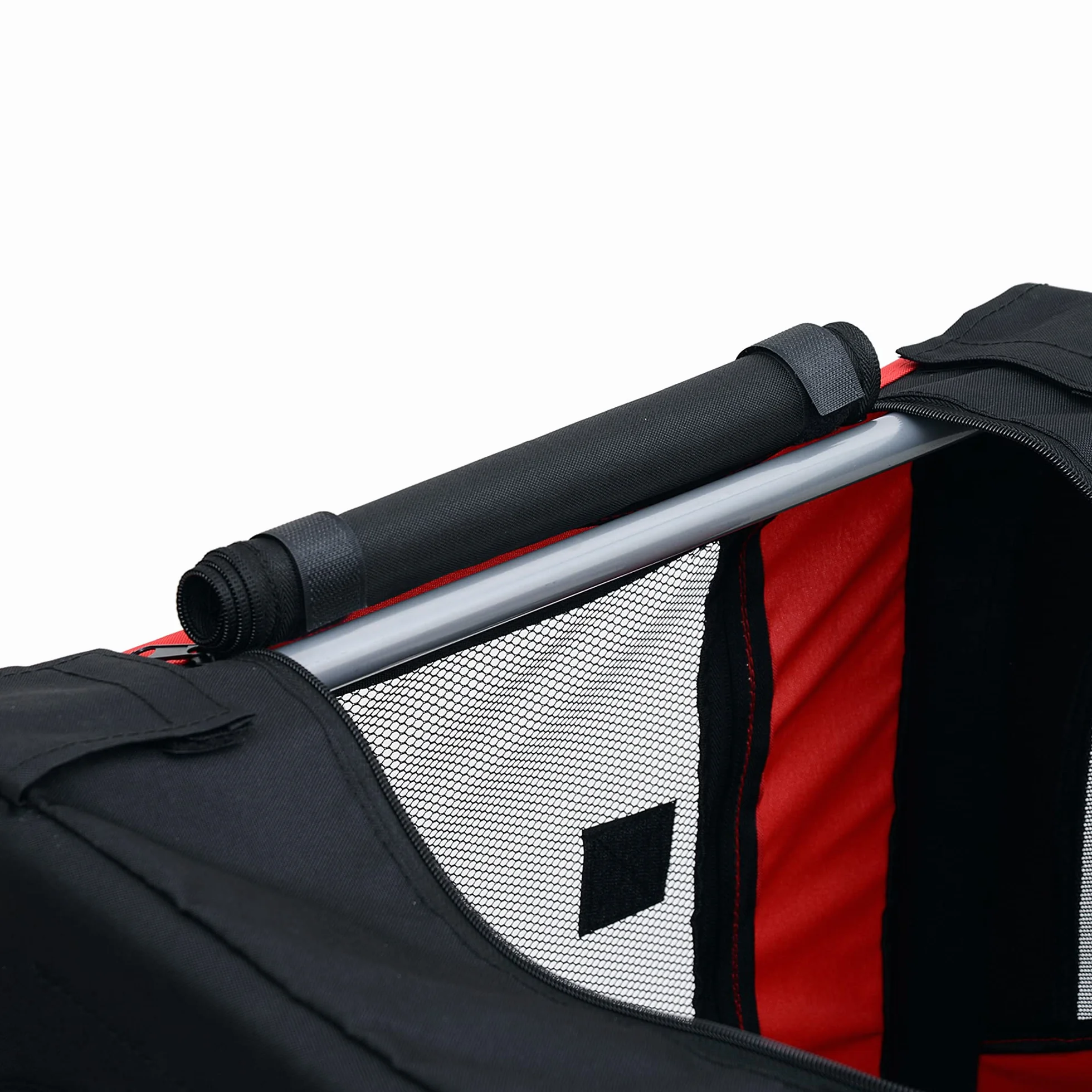 PawHut rimorchio bicicletta per cane animali pieghevole 8 riflettori Bandiera barra traino incluso Acciaio Poliestere Impermeabile Max. 40 kg 140 x 90 x 106 cm