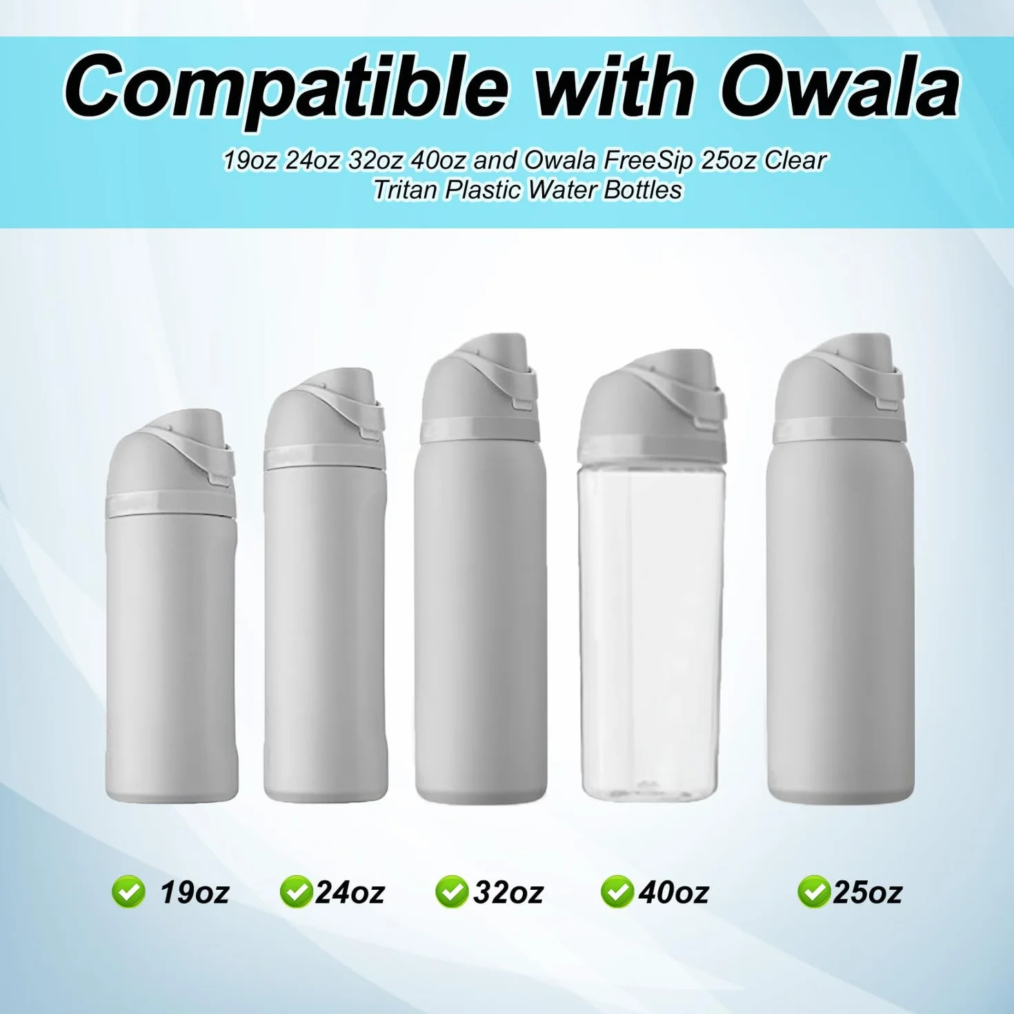 PEUTIER 5pz Guarnizione per Bottiglia d'Acqua Guarnizione di Tenuta in Silicone Compatibile con Owala FreeSip 19/24/32/40 oz