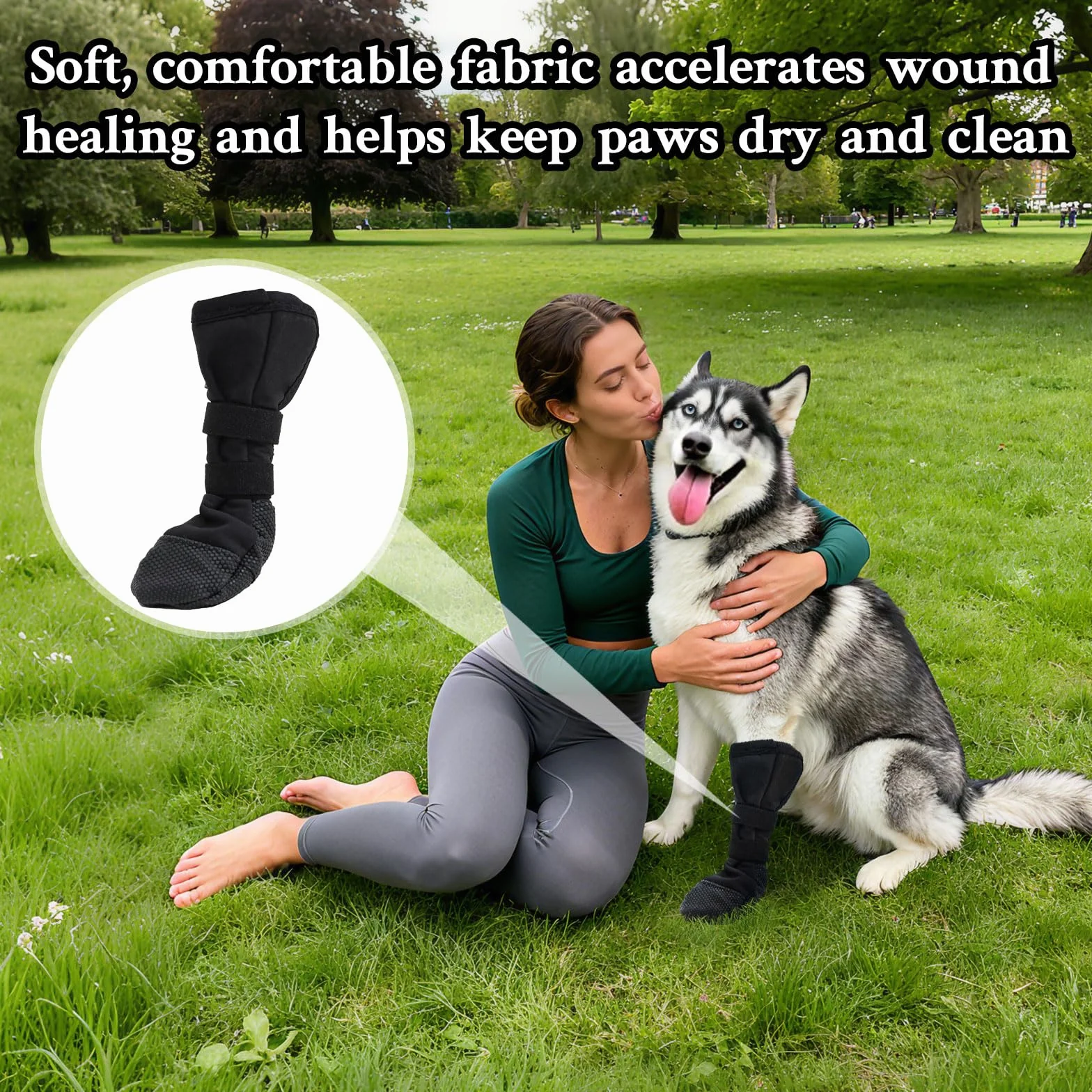 Scarpe per Cani Impermeabili con Protezione Zampe, Calze Antiscivolo e Traspiranti per Recupero