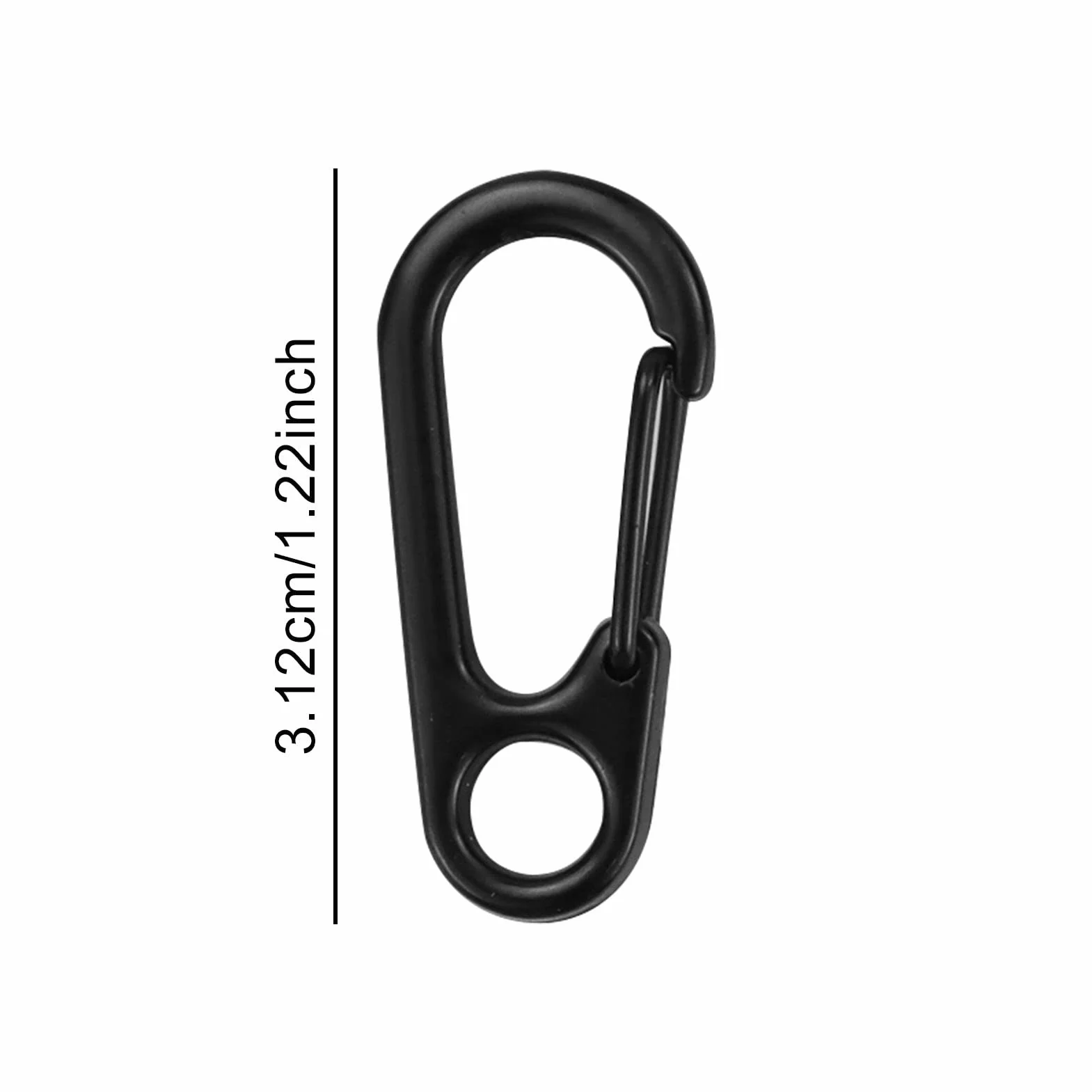 Moschettone Portachiavi 22 Mini Nero Zinco Ovale