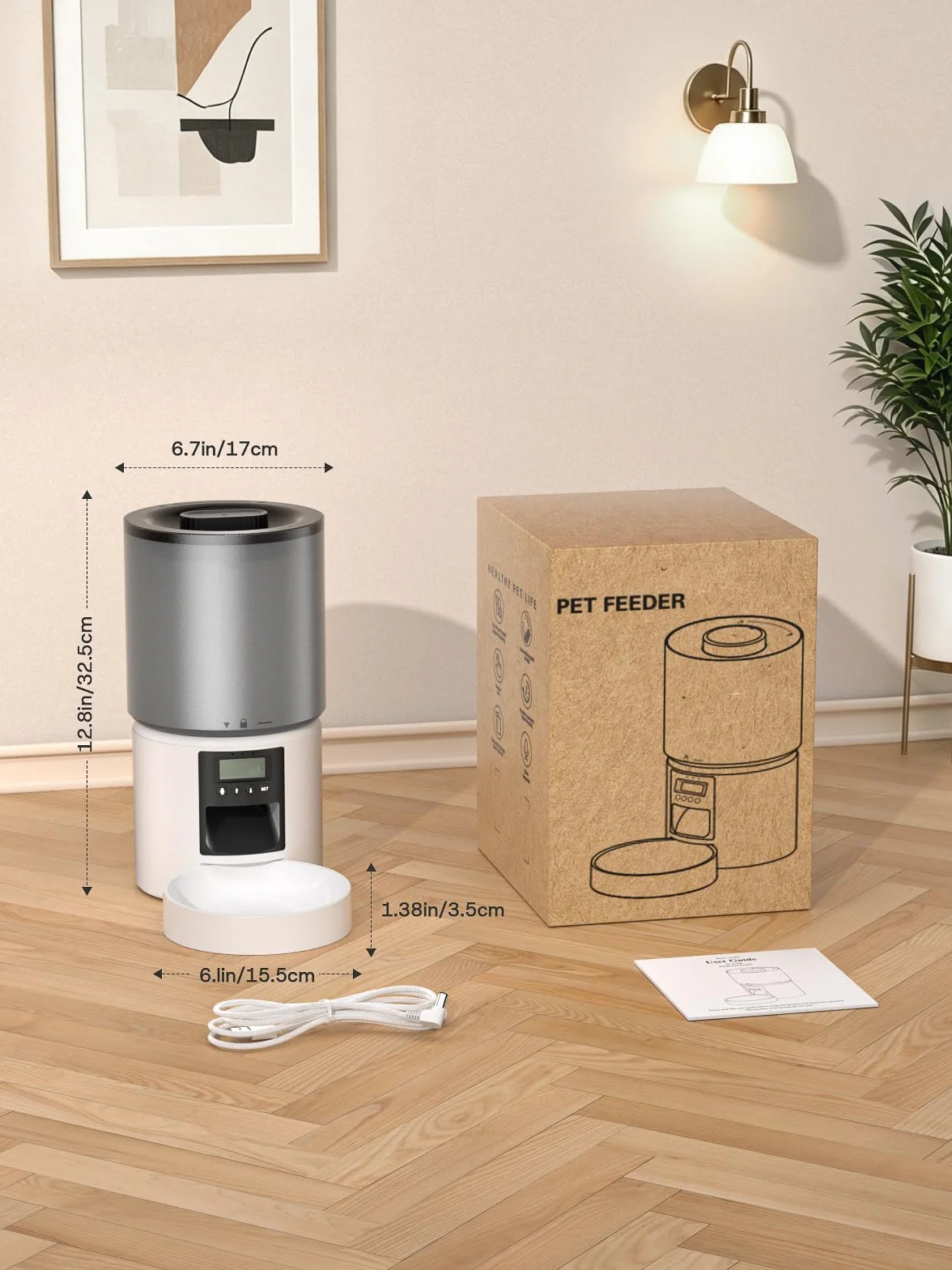 Distributore Automatico Cibo Gatti 4L Dispenser Crocchette Gatto con Timer Programmabile e Schermo LCD Distributore Cibo Gatti con Registrazione Vocale 10s fino a 1-6 Pasti Giornalieri