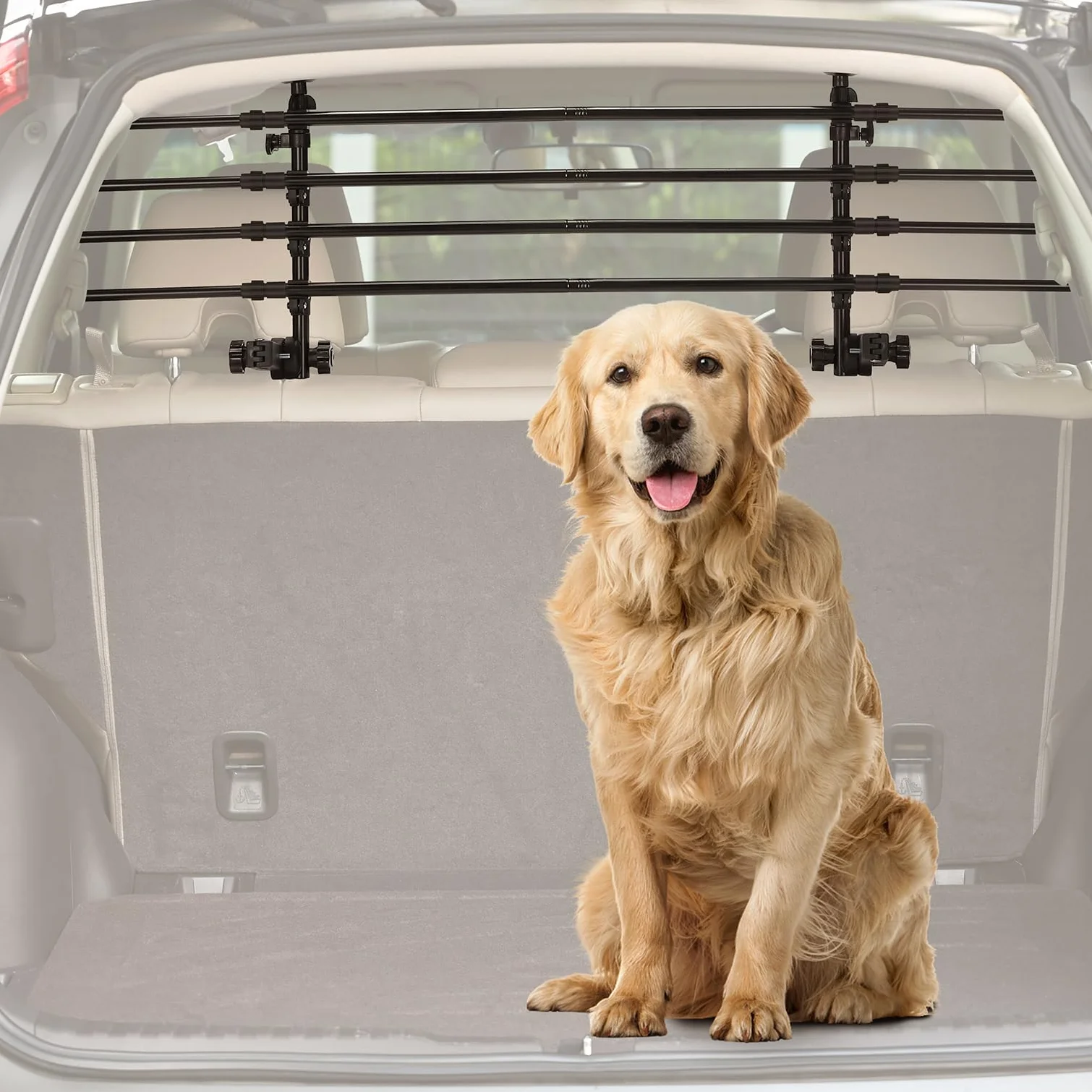 JOYTUTUS Divisori Auto per Cani, Barriere Cani per Veicoli, Griglia Protettiva Protezione per Cani per Auto Protezione per Cani in Alluminio Divisorio per Bagagli Griglia Universale per Bagagliaio