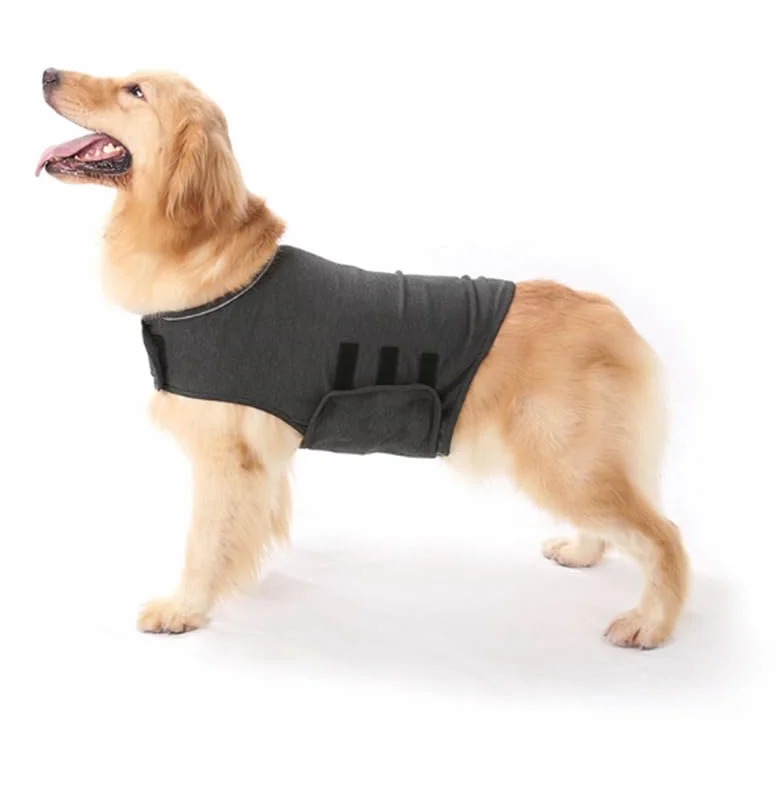 Cappotto Anti-Ansia per Cani Giacca Leggero Avvolgente Calmante Comfort Grigio M