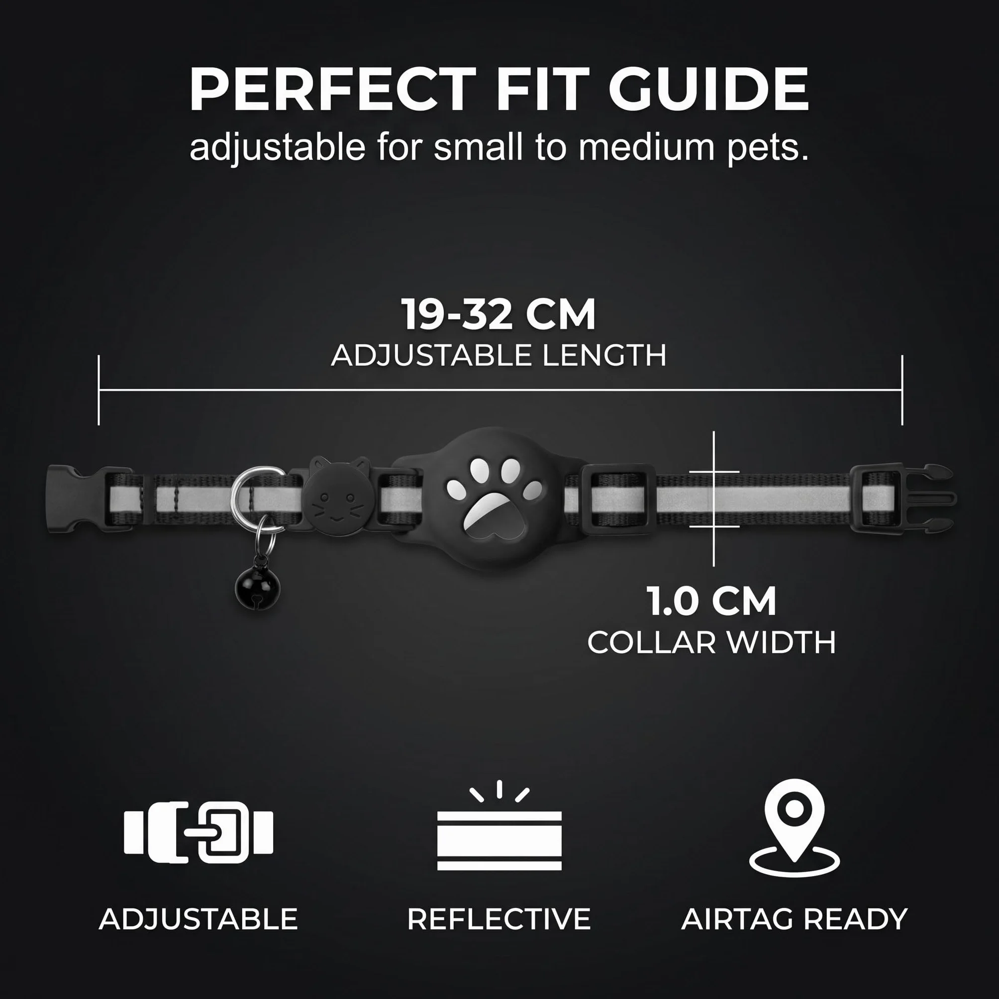 1 Collare Gatto per Airtag con Riflettente, Collare Elastico per Gattini con Supporto Compatibile con Airtag, Set 1 Rosso, Accessorio per Animali, Protezione e Sicurezza