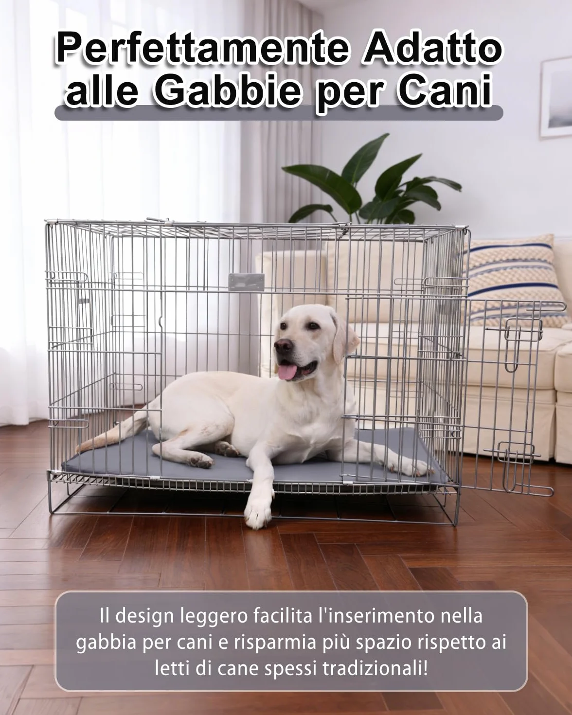 Cuccia Cane Taglia Grande Impermeabile 105x70cm Pelle Artificiale Grigio