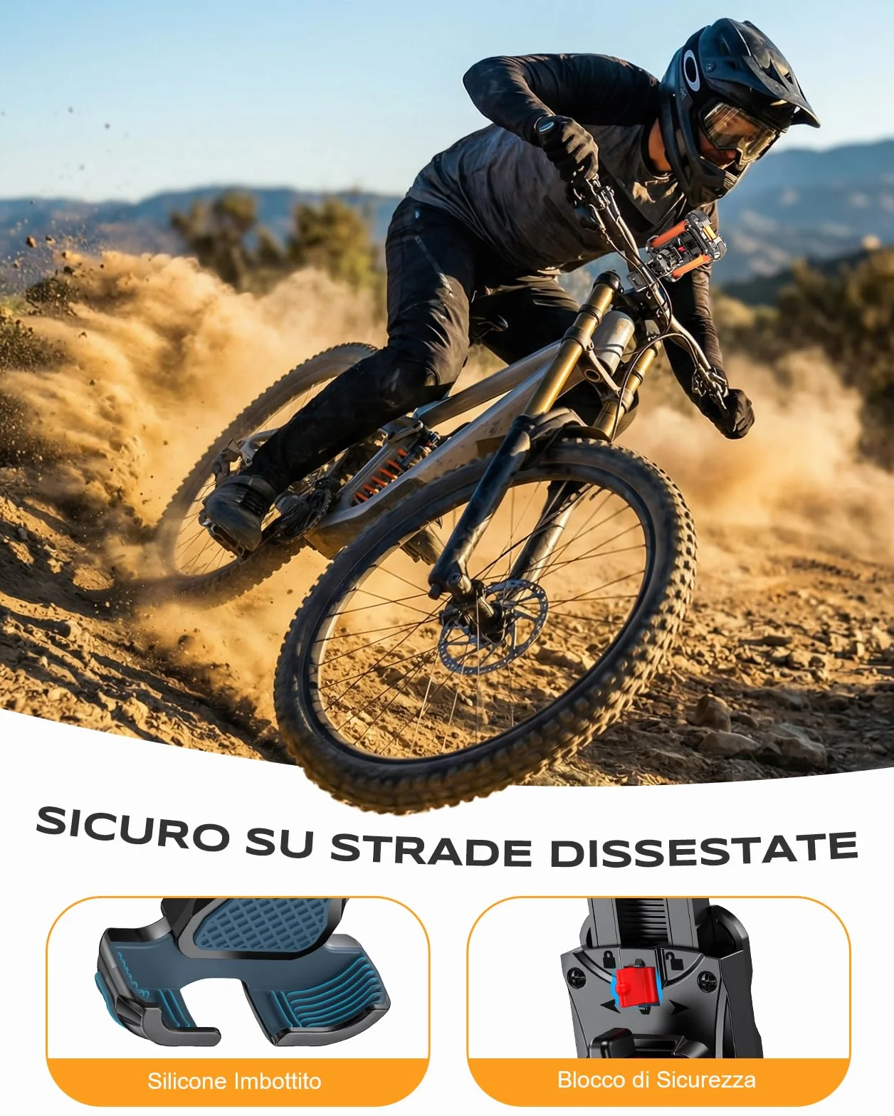 Babacom Porta Cellulare Moto, [Ultra Stabile & 1S Blocco Rapido] Porta Cellulare Bici per Universale Manubrio, 360° Rotabile Supporto Telefono Moto Compatibile con iPhone/Galaxy 4.7"-6.8" Smartphone