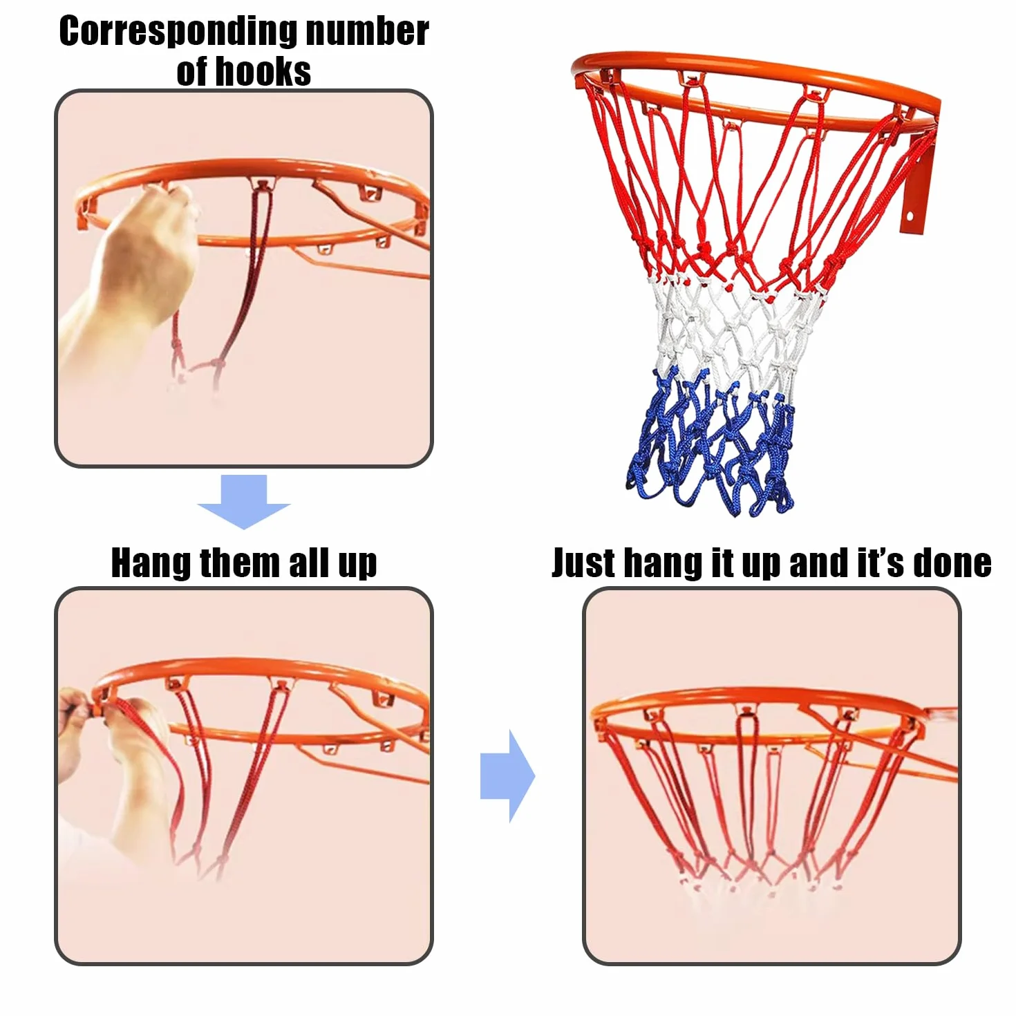 Rete da basket professionale portatile 50 cm per campi scolastici interni ed esterni