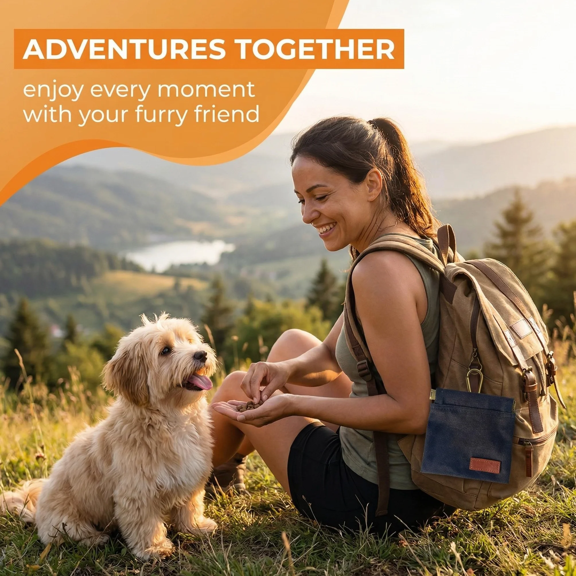 1 Pezzi Borsa Addestramento Cani con Porta Snack Integrato, Mani Libere e Moschettone, Porta Crocchette per Cani - Accessorio per Addestramento Professionale per Passeggiate, Agility