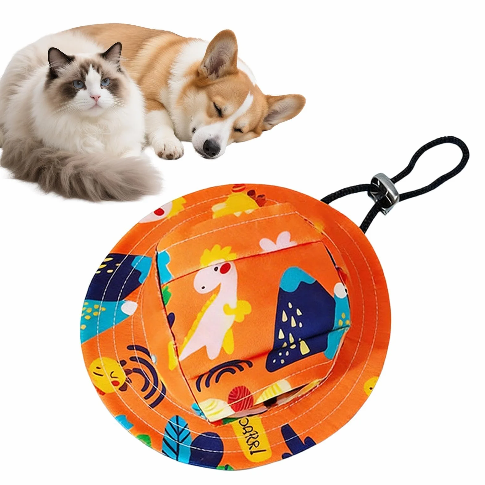 Generico Cappello da Pescatore per Cani, Cappello per Animali Domestici con Foro per L'orecchio Regolabile, Cappellino Solare con Protezione UV per Animali Domestici, Berretto Estivo Stile Baseball,