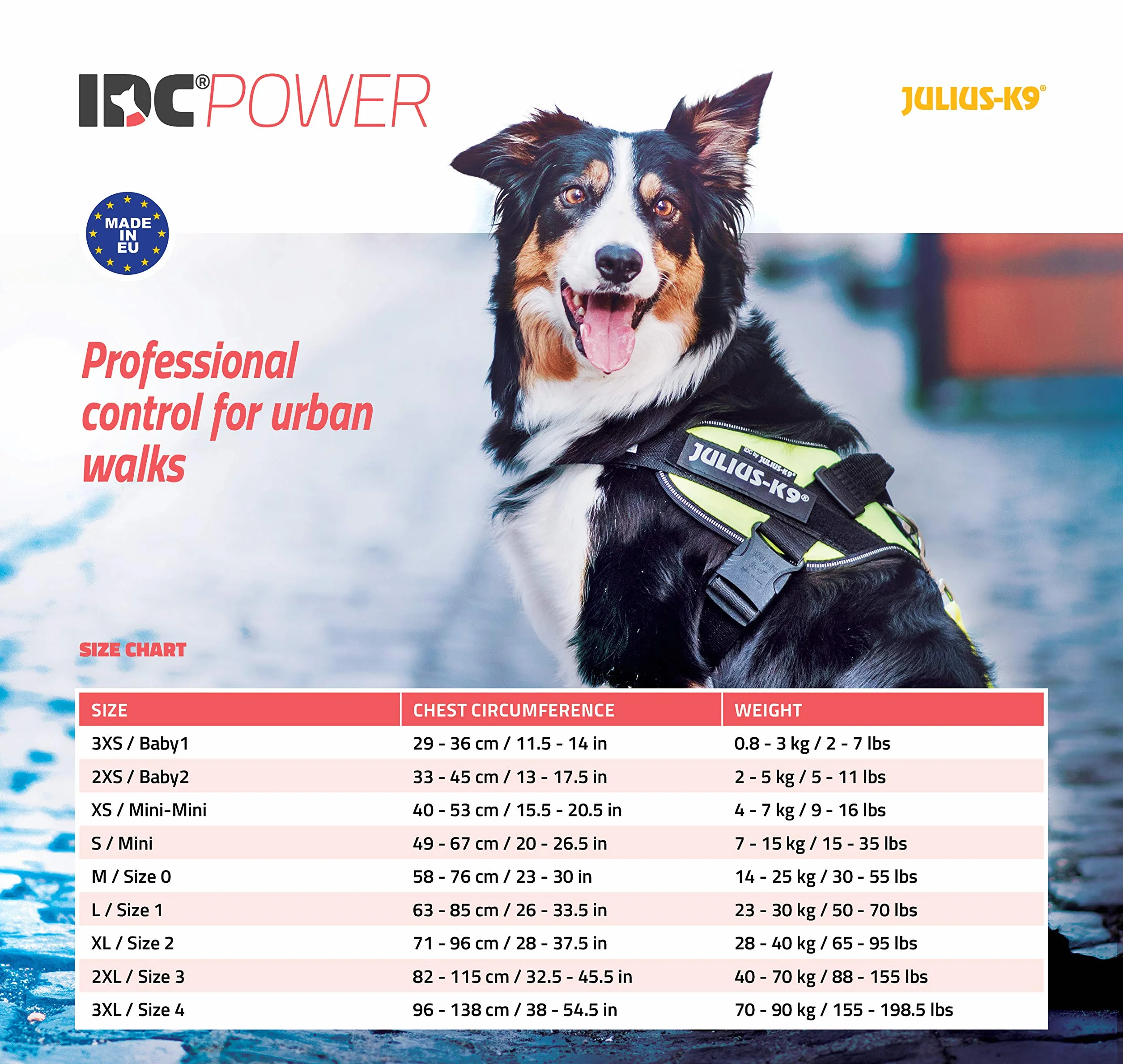 Julius-K9 Pettorina IDC Power XL Rosso