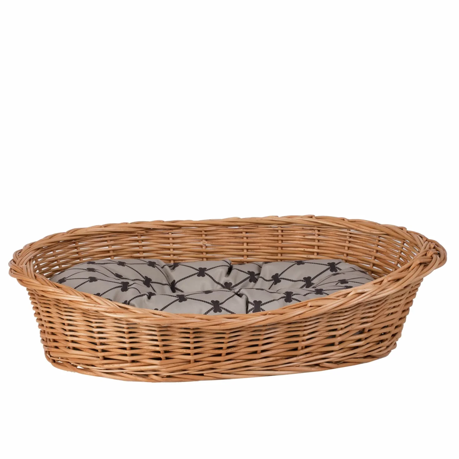 Cestino per cani in vimini di colore naturale, cestino per animali domestici (beige, 95 x 72 H27)