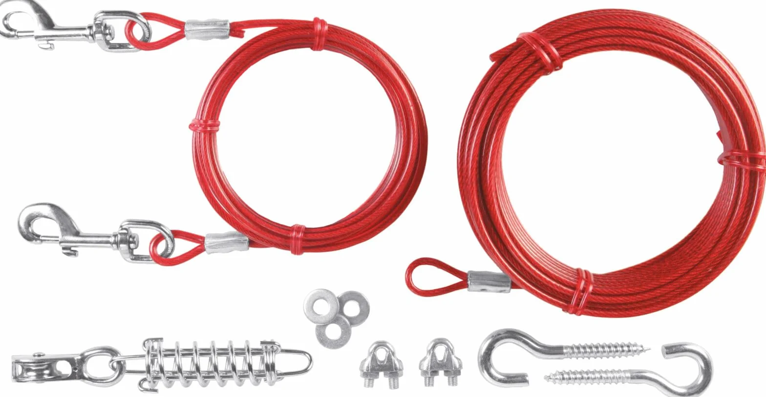 TRIXIE Cavo con puleggia Tie out, 15 m, Colore: Rosso