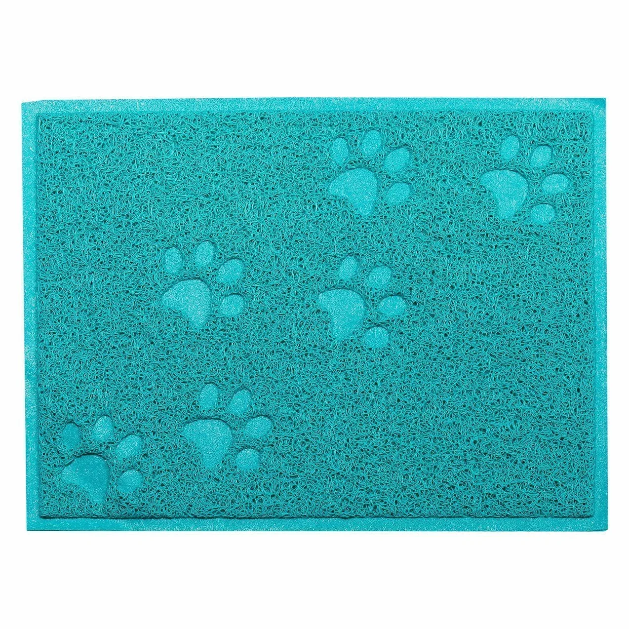 Tappetino Lettiera Materassino Pet Quadrato,KINGCOO Impermeabile Lettiera Catcher Trapper Table food Tappetino per Cane Gatto,PVC,30 x 40 cm (Blu)