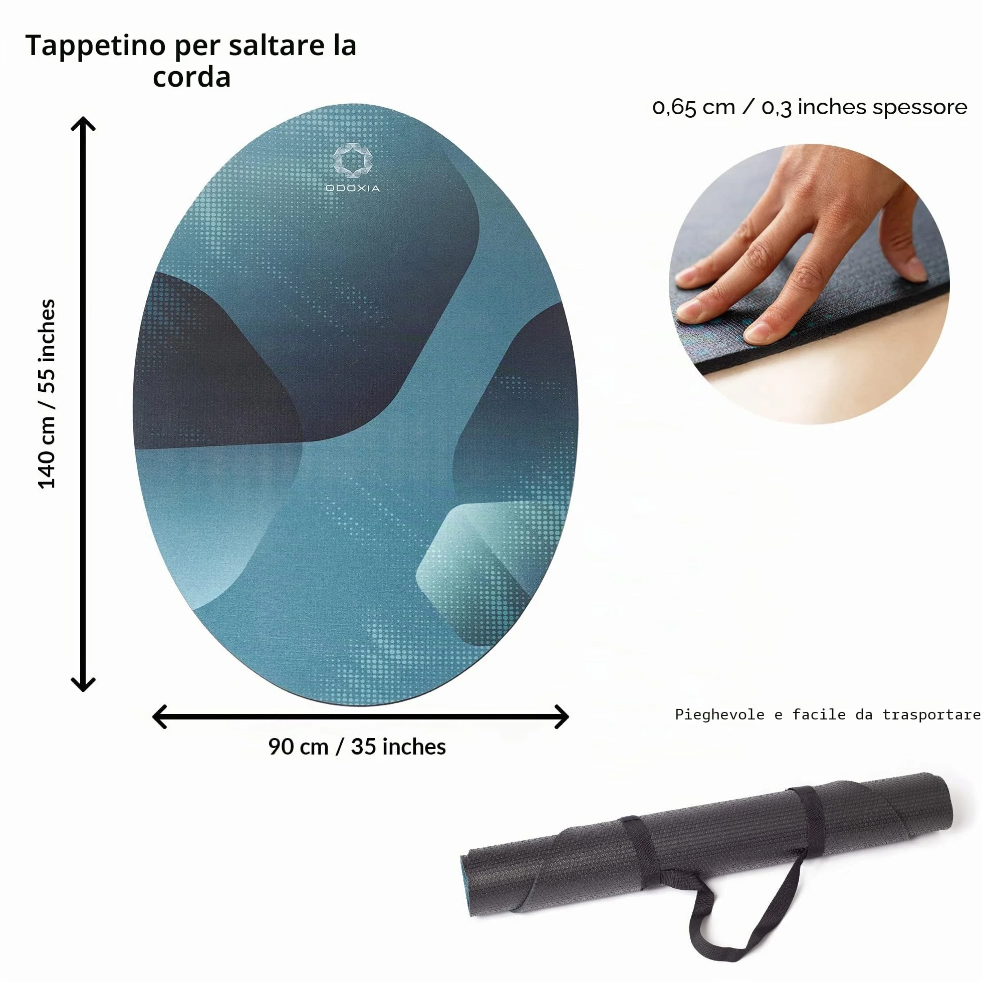 Tappetino Per Saltare La Corda | Assorbe Gli Impatti | Tappetino Per Saltare La Corda All’aperto E In Casa | Borsa Inclusa | Protegge Pavimenti E Mobili | Jump Rope Mat